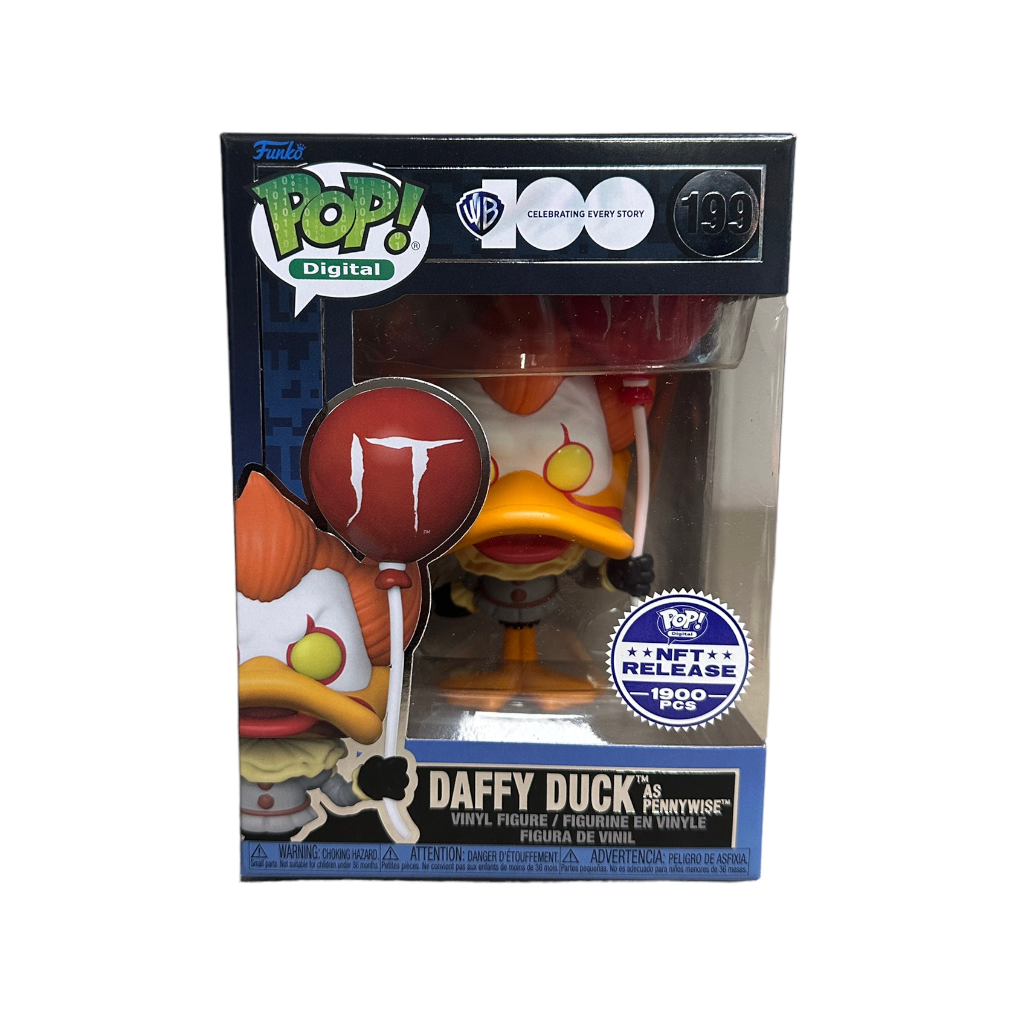 Daffy Duck as Pennywise #199 Funko Pop! - WB 100 - NFT Release Exclusive LE1900 Pcs - Condition 9.5/10