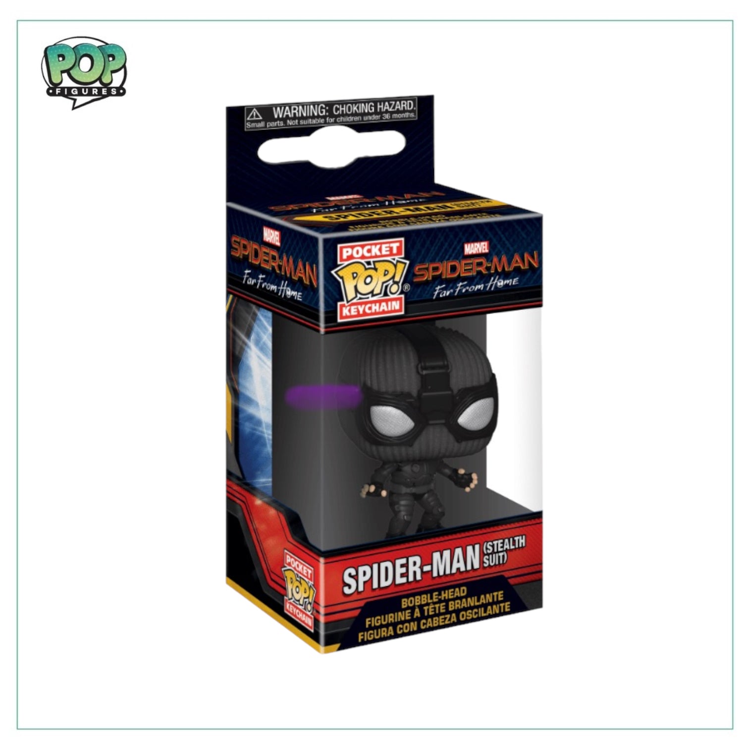 Spider- Man (Stealth Suit) - Funko Pocket Pop! Keychain - Spider-man Far From Home
