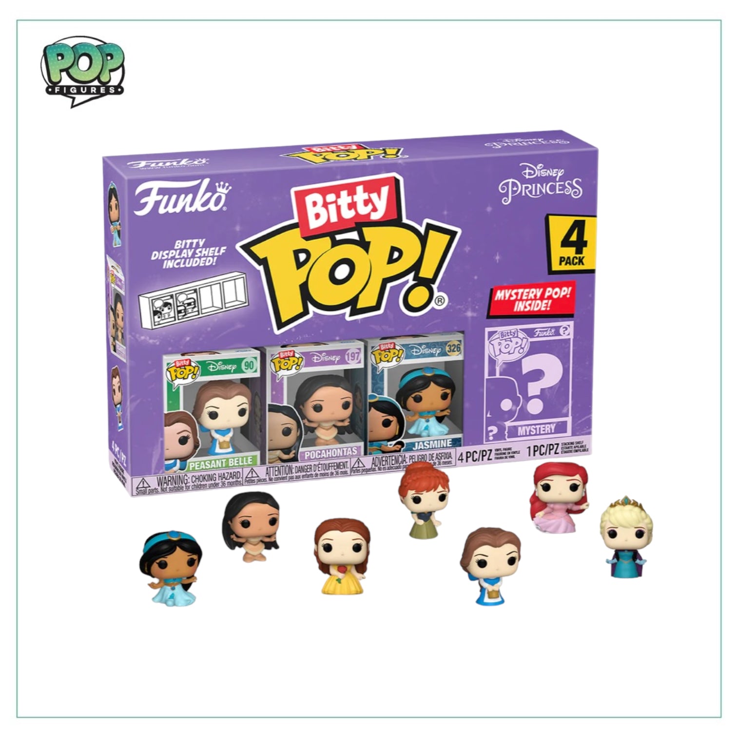 Peasant Belle 4 Pack Bitty Funko POP! - Disney Princesses - Chance Of Chase