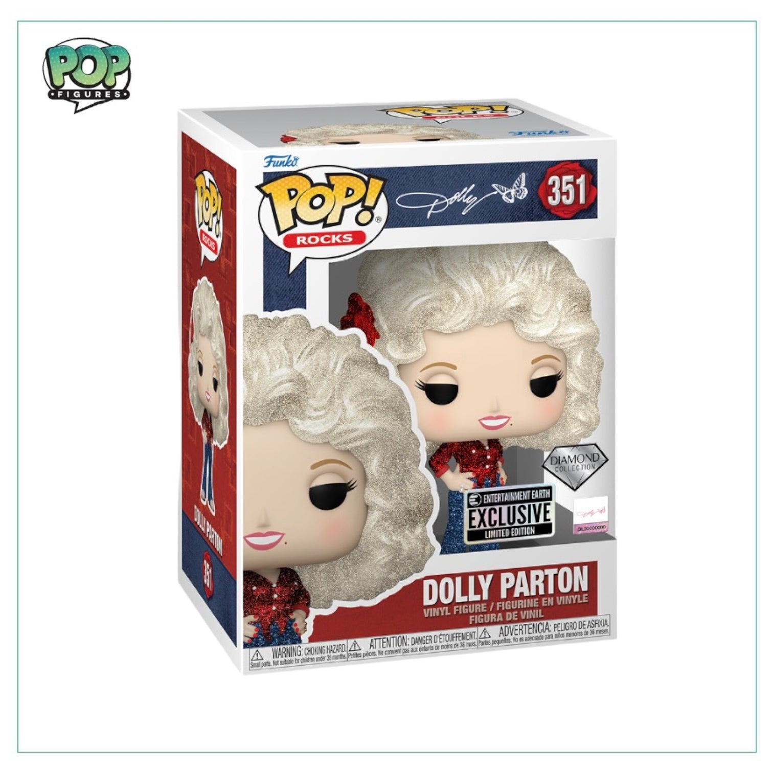 Dolly Parton #351 (Diamond Collection) Funko Pop! - Rocks - Entertainment Earth Exclusive