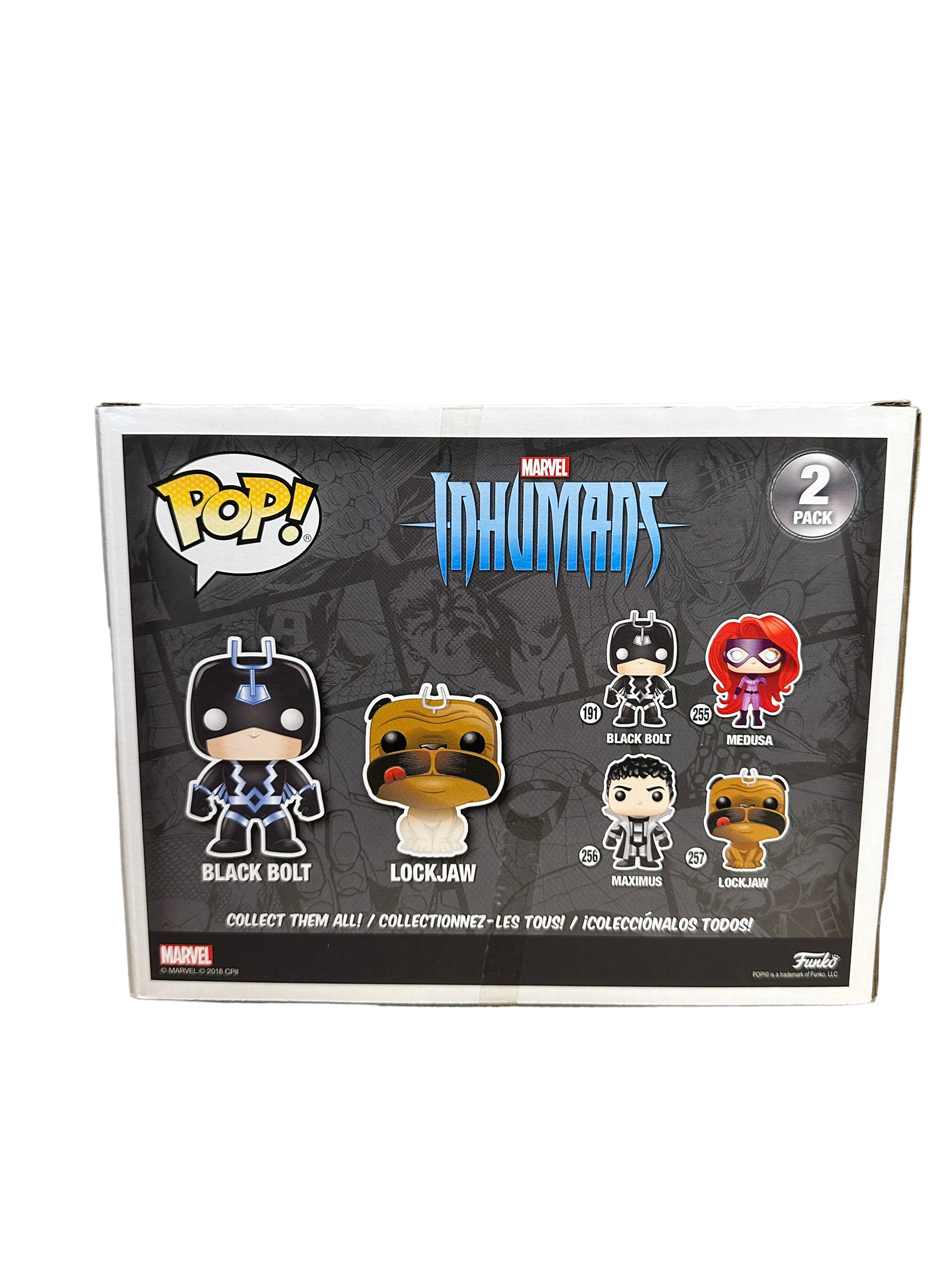 Black Bolt & Lockjaw (Glows in the Dark) 2 Pack Funko Pop! - Marvel - SDCC 2018 Official Convention / PX Previews Exclusive - Condition 8.75/10