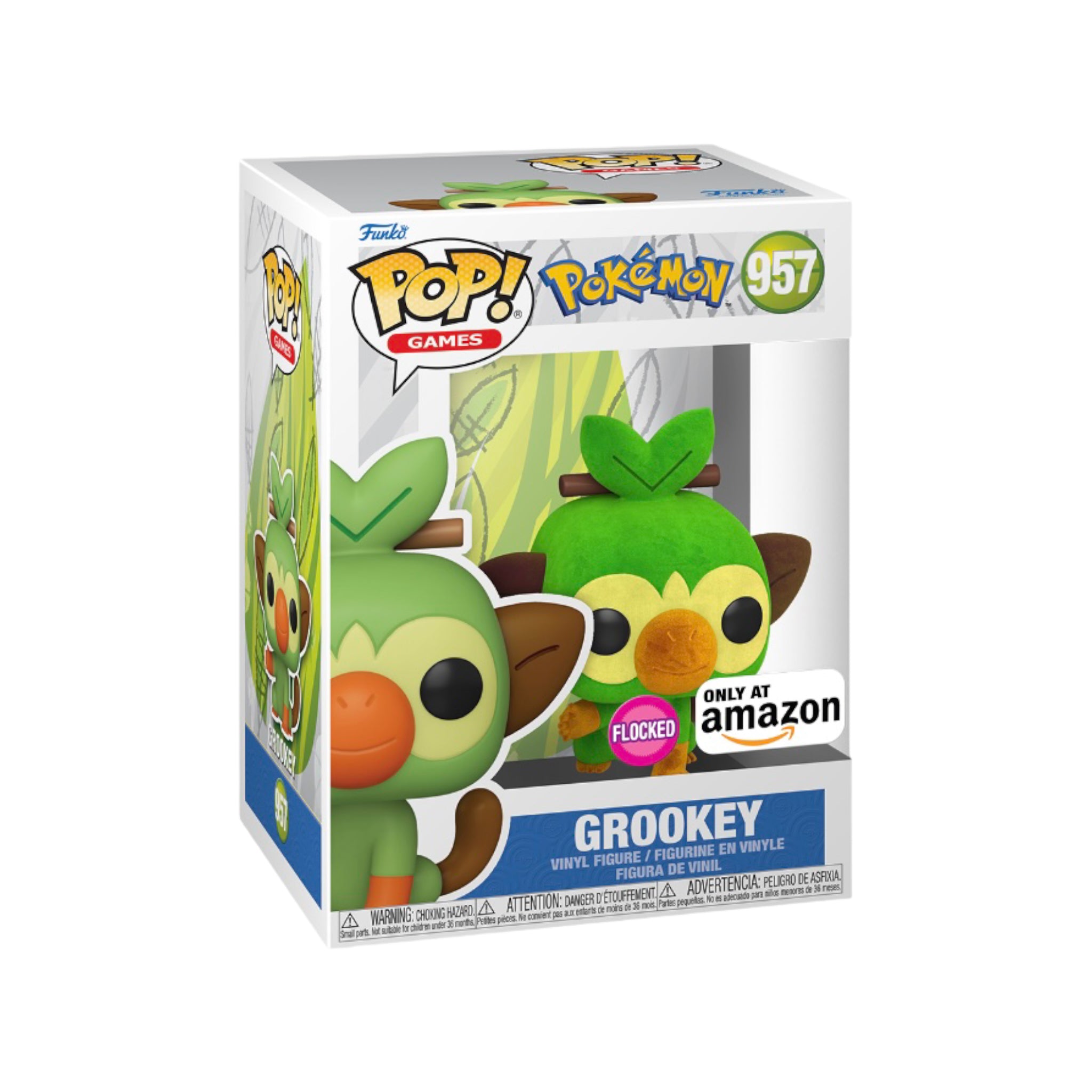 Grookey #957 (Flocked) Funko Pop! - Pokémon - Amazon Exclusive