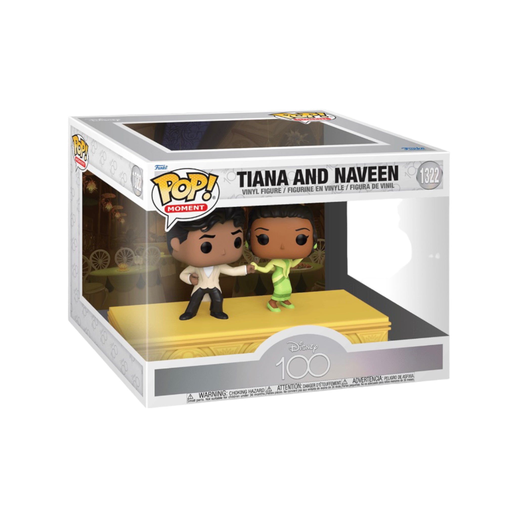 Tiana and Naveen #1322 Funko Pop Moment! - Disney 100 - Condition 8/10