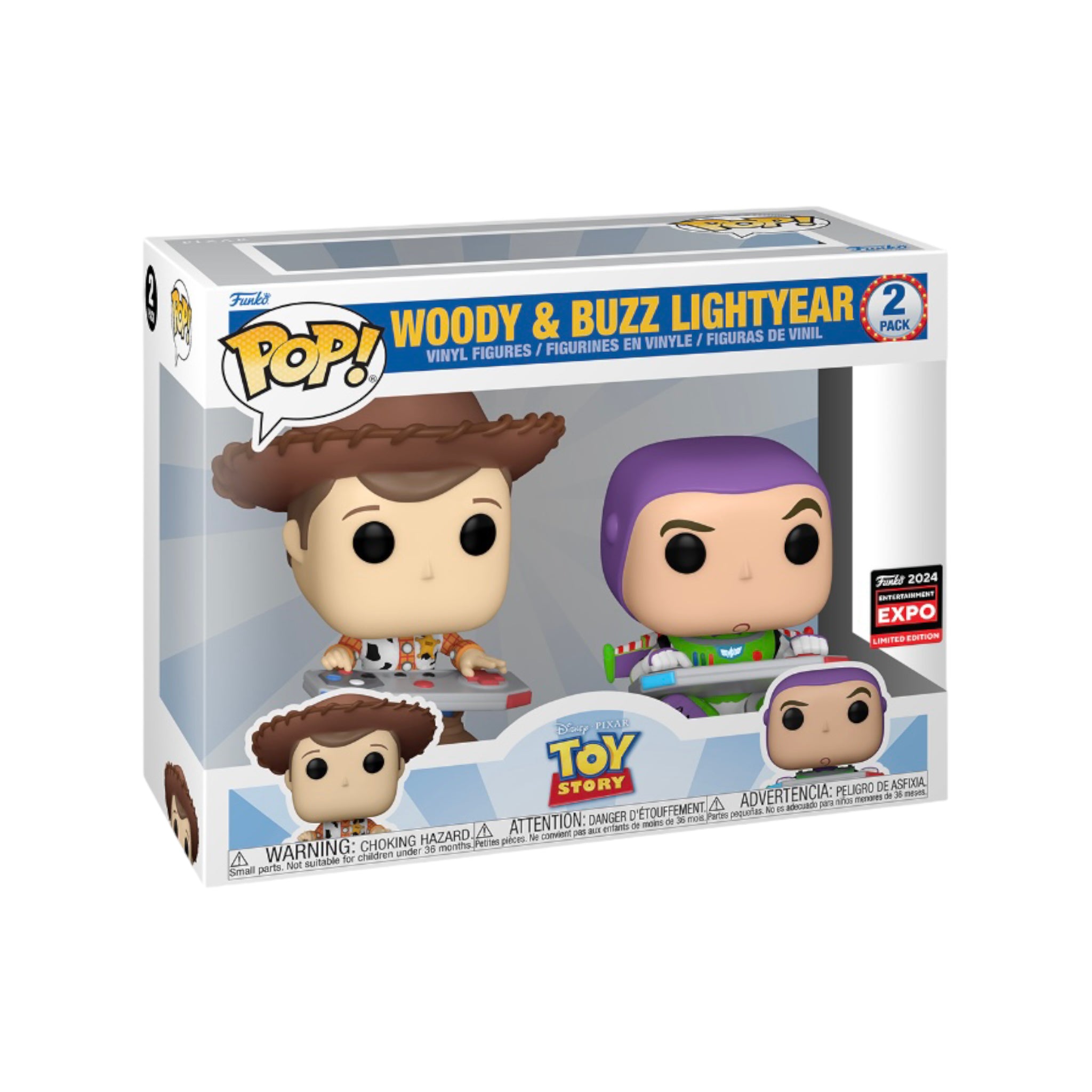 Woody & Buzz Lightyear 2 Pack Funko Pop! - Toy Story - C2E2 2024 Shared Exclusive