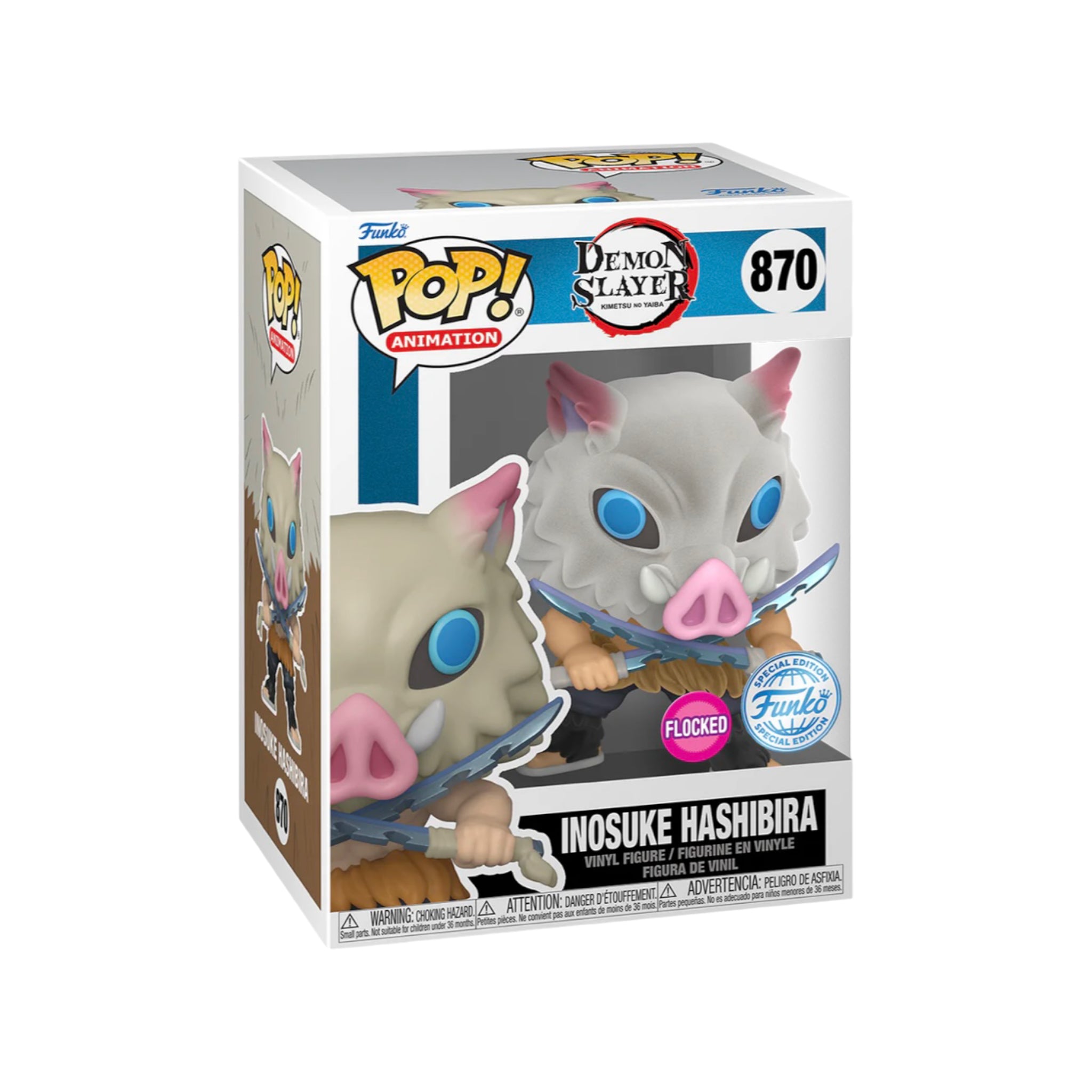 Inosuke Hashibira #870 (Flocked) Funko Pop! - Demon Slayer - Special Edition