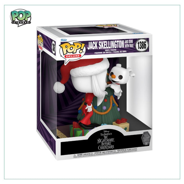 Jack Skellington and Zero with Tree #1386 Deluxe Funko Pop! - The Nightmare before Christmas