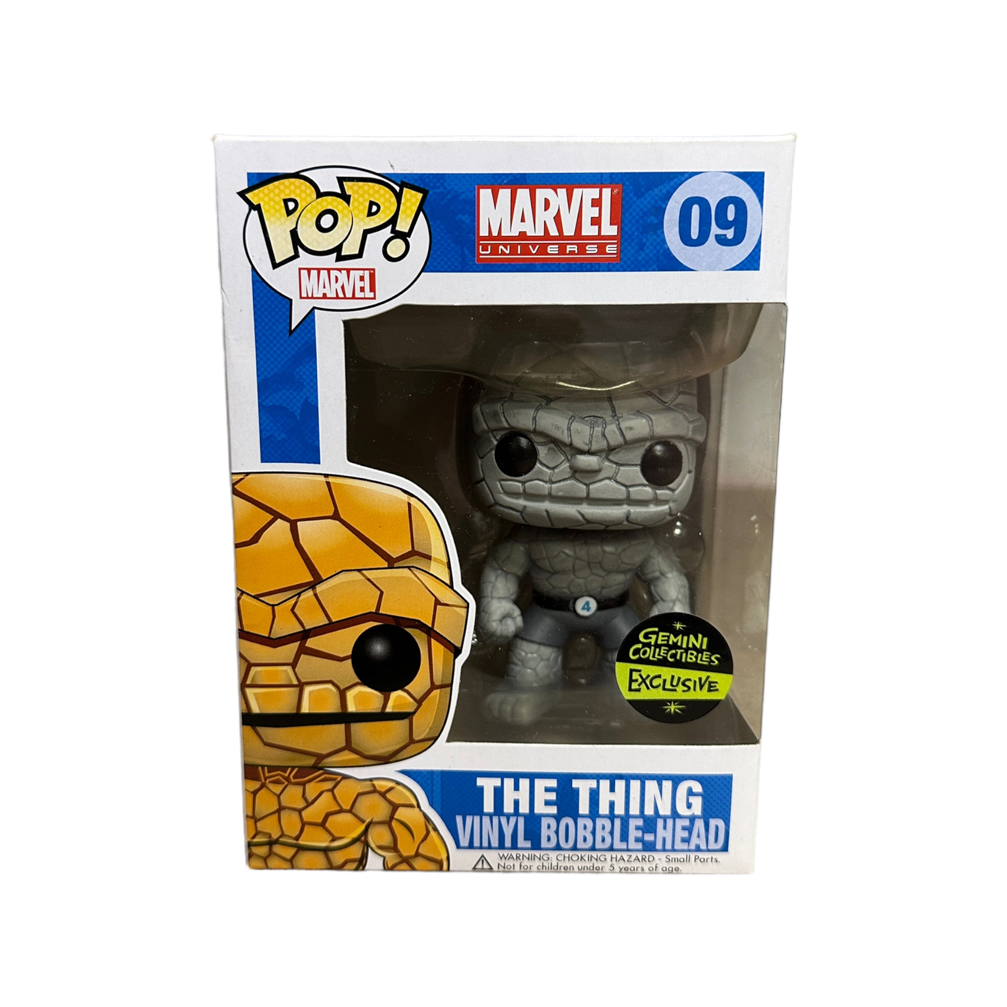 The Thing #09 (Black and White) Funko Pop! - Marvel Universe - Gemini Collectibles Exclusive - Condition 7.5/10