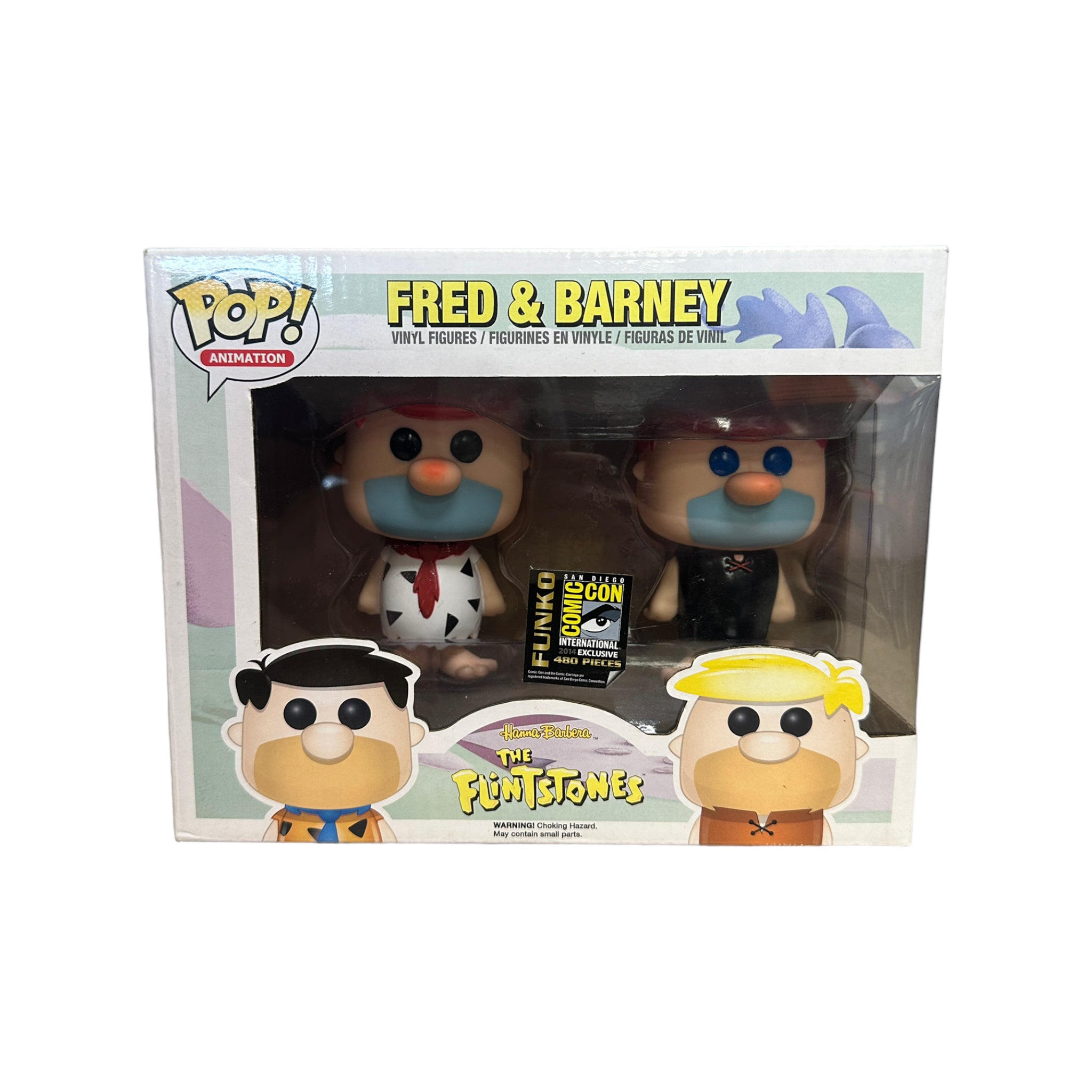 Fred & Barney (Red Hair) 2 Pack Funko Pop! - The Flintstones - SDCC 2014 Exclusive LE480 Pcs - Condition 7/10