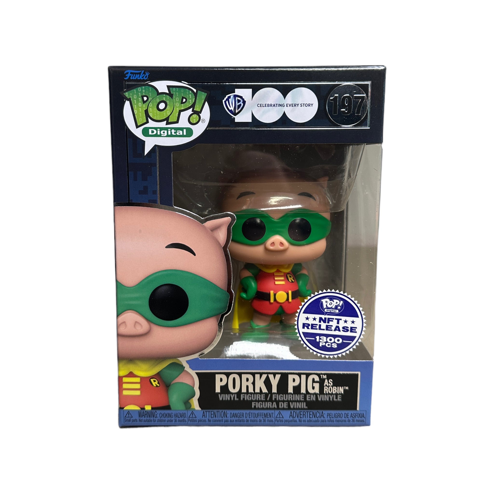 Porky Pig as Robin #197 Funko Pop! - WB 100 - NFT Release Exclusive LE1300 Pcs - Condition 9.5/10