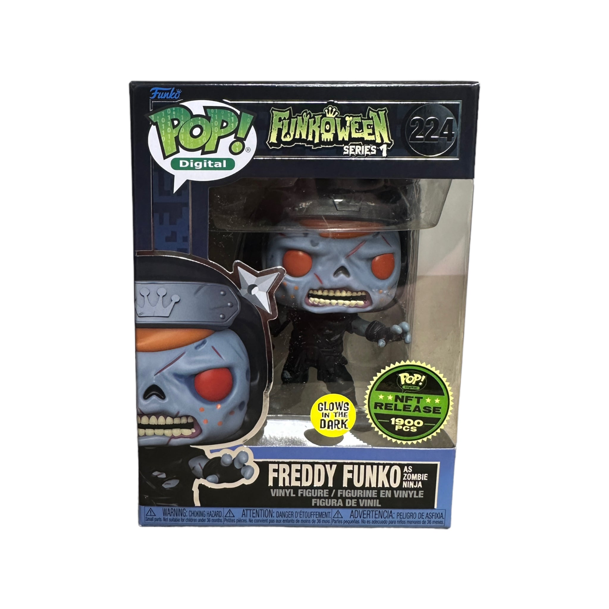 Freddy Funko as Zombie Ninja #224 (Glows in the Dark) Funko Pop! - Funkoween Series 1 - NFT Release Exclusive LE1900 Pcs - Condition 8.75/10