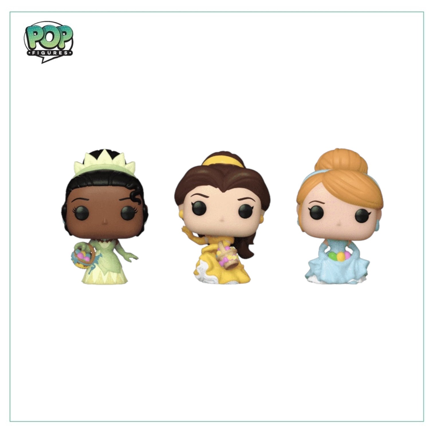 Cinderella, Belle, Tiana Funko Carrot Pocket Pop - Disney Princesses