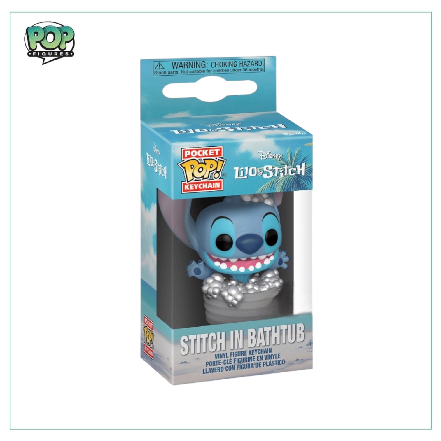 Stitch in Bathtub Pocket Pop! Keychain - Lilo and Stitch