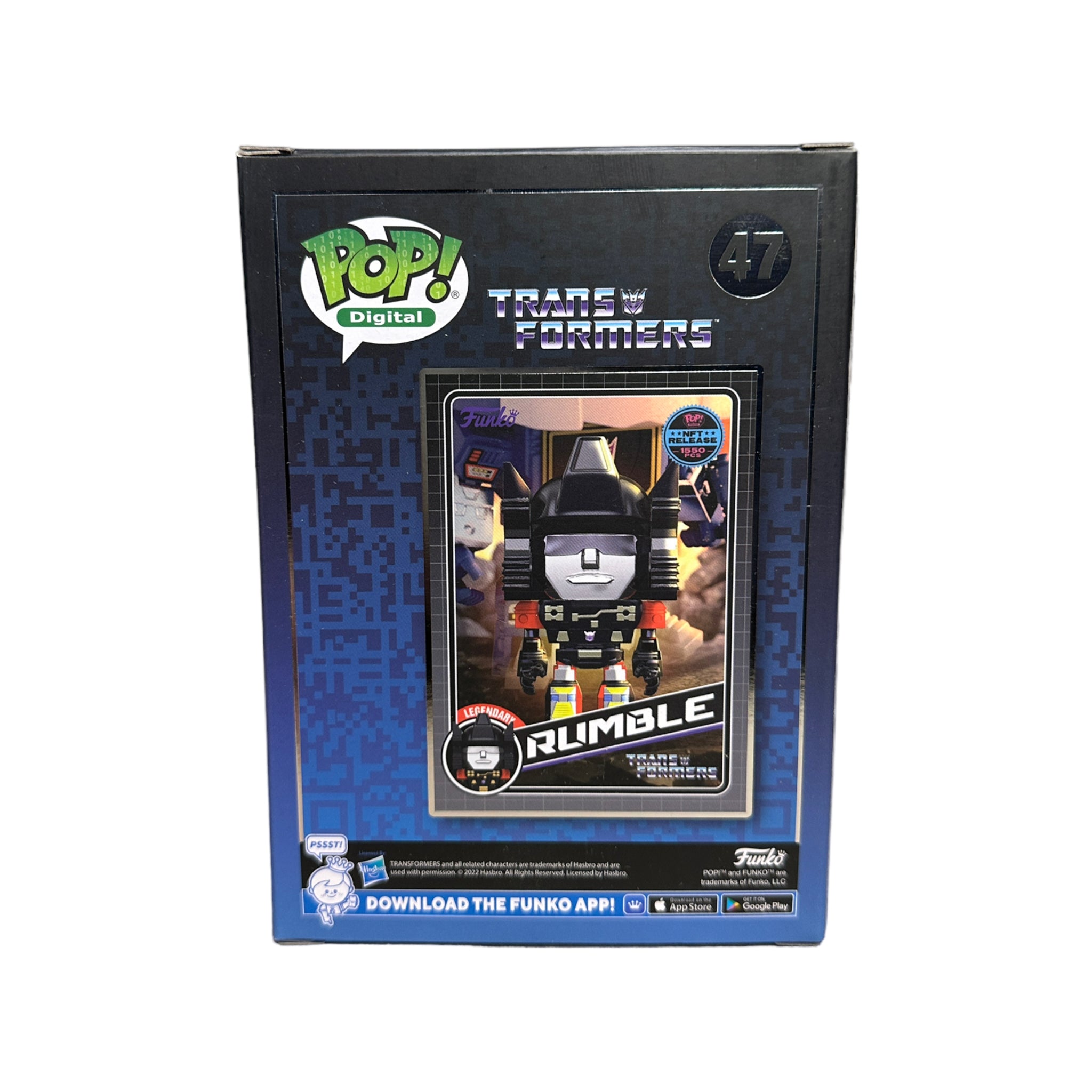 Rumble #47 Funko Pop! - Transformers - NFT Release Exclusive LE1550 Pcs - Condition 9.5/10