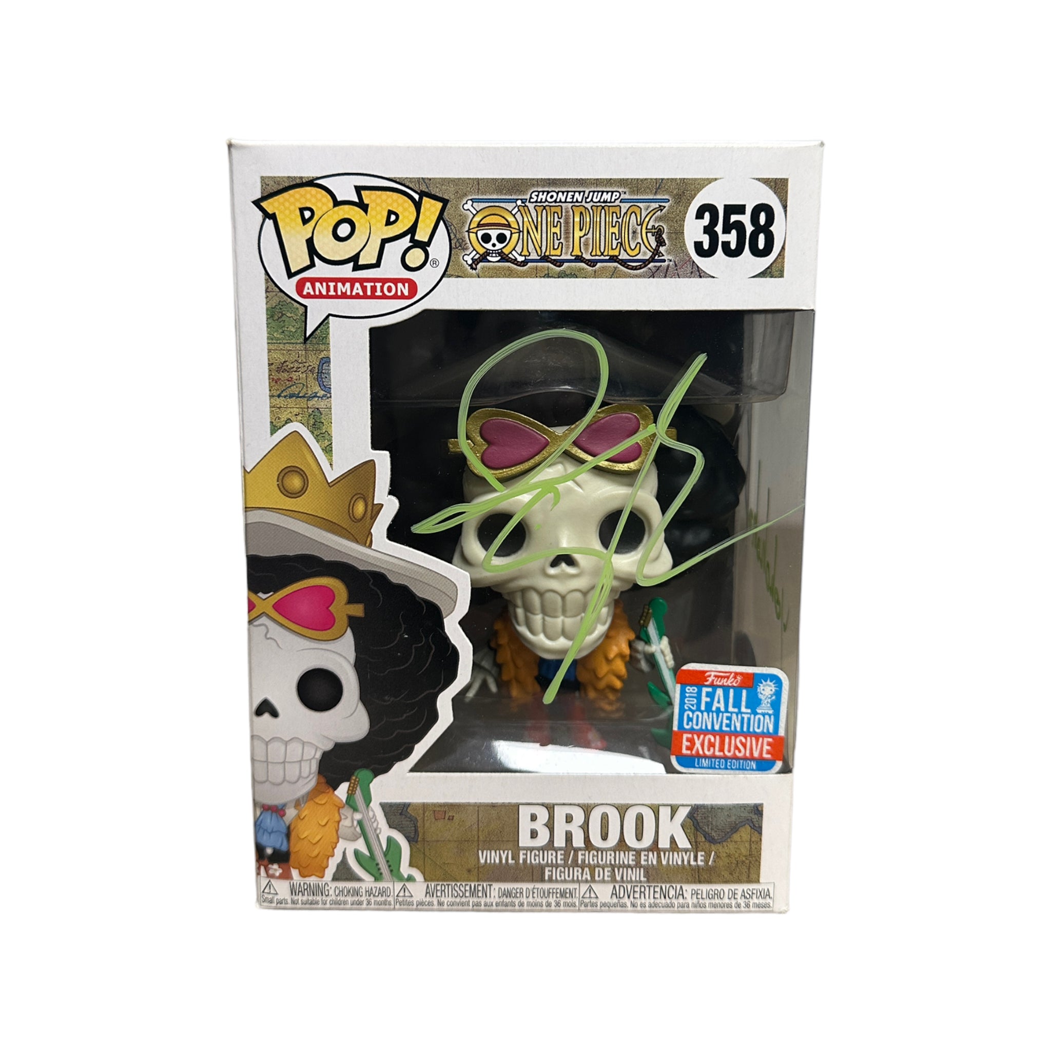Ian Sinclair Signed Brook #358 Funko Pop! - One Piece - NYCC 2018 Shared Exclusive - Condition 8/10 - JSA Authenticated