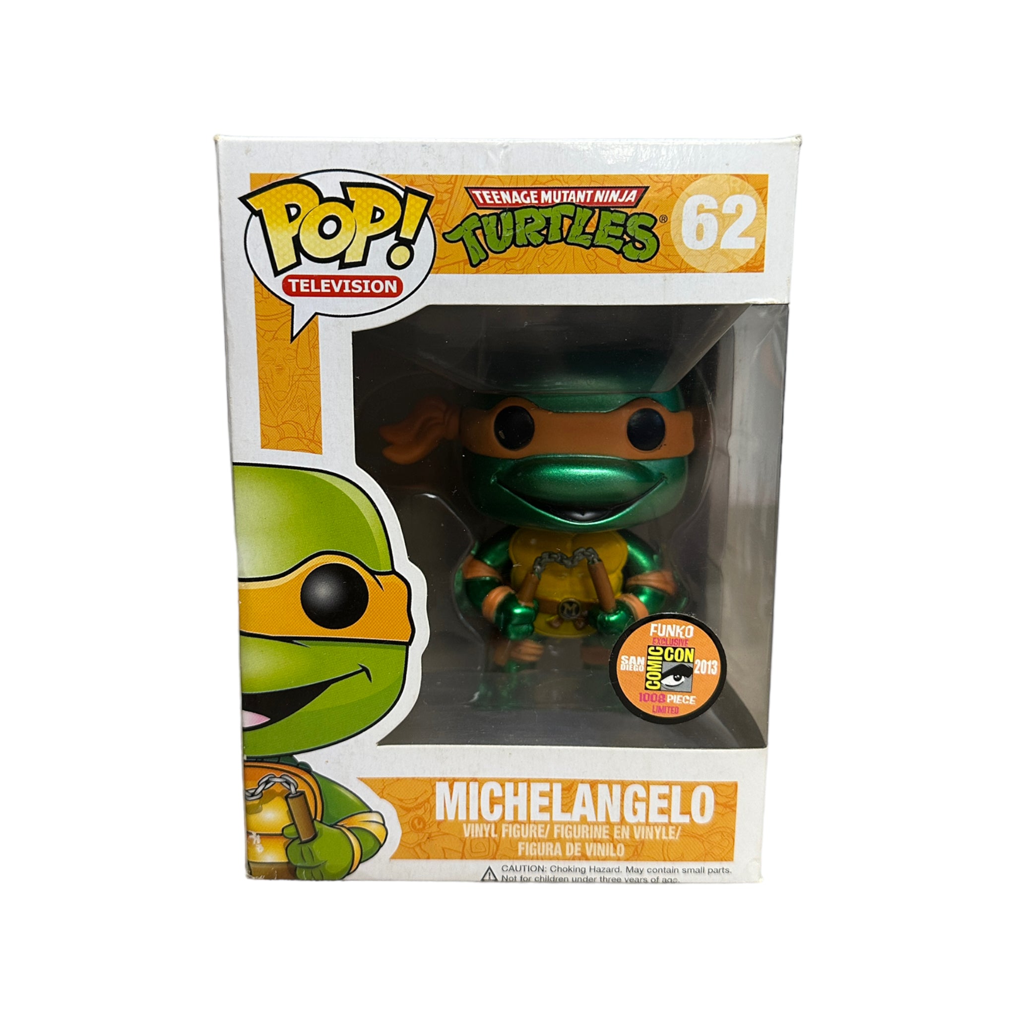 Michelangelo #62 (Metallic) Funko Pop! - Teenage Mutant Ninja Turtles - SDCC 2013 Exclusive LE1008 Pcs - Condition 6.5/10