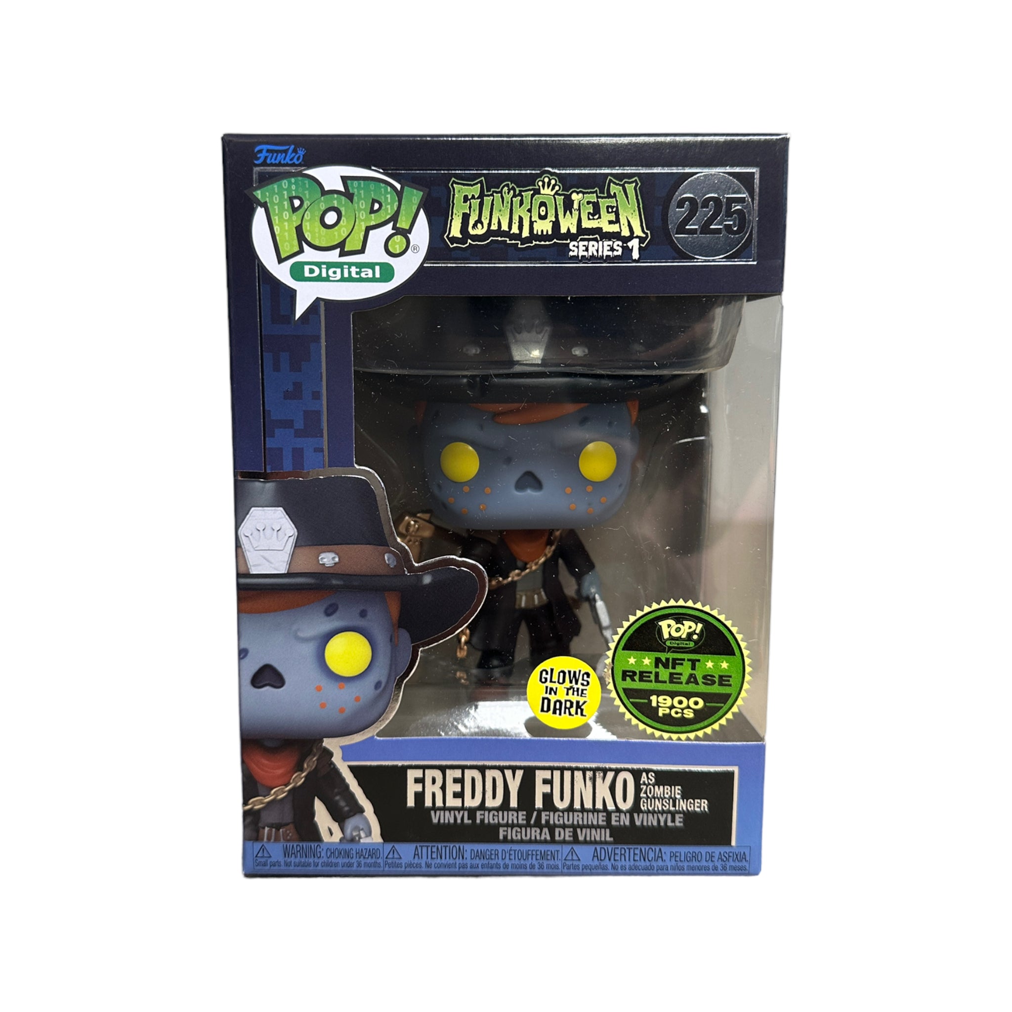Freddy Funko as Zombie Gunslinger #225 (Glows in the Dark) Funko Pop! - Funkoween Series 1 - NFT Release Exclusive LE1900 Pcs - Condition 8.5/10