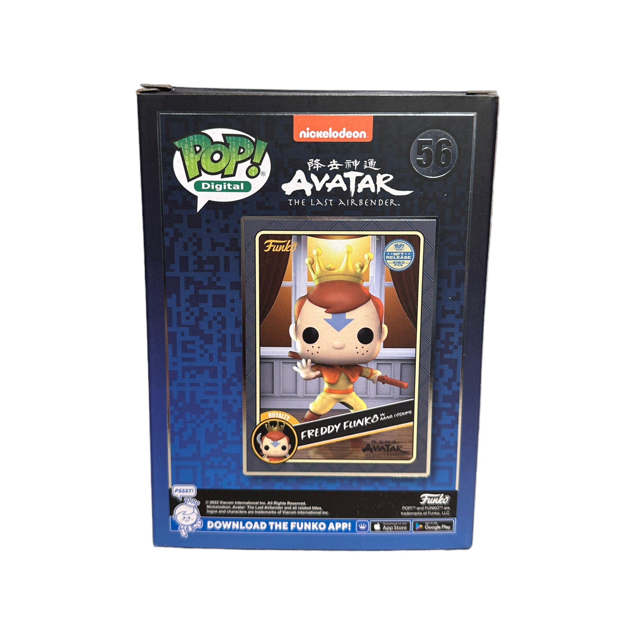Freddy Funko as Aang #56 Funko Pop! - Avatar: The Last Airbender - NFT Release Exclusive LE4160 Pcs - Condition 9.5/10