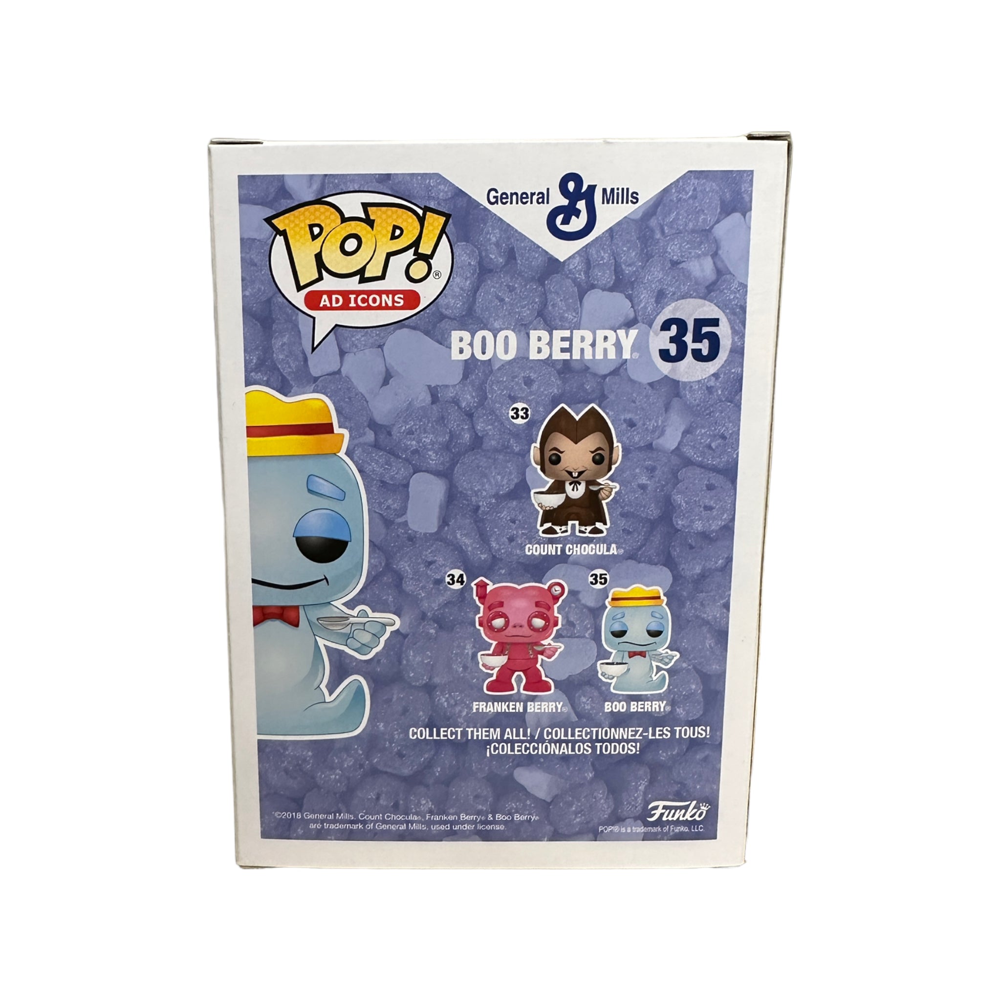 Funko Pop! General Mills Boo Berry – Limited Edition Cereal Box Figur, 9 Cm, Vinyl-Figure Für Sammler & Halloween-Fans
