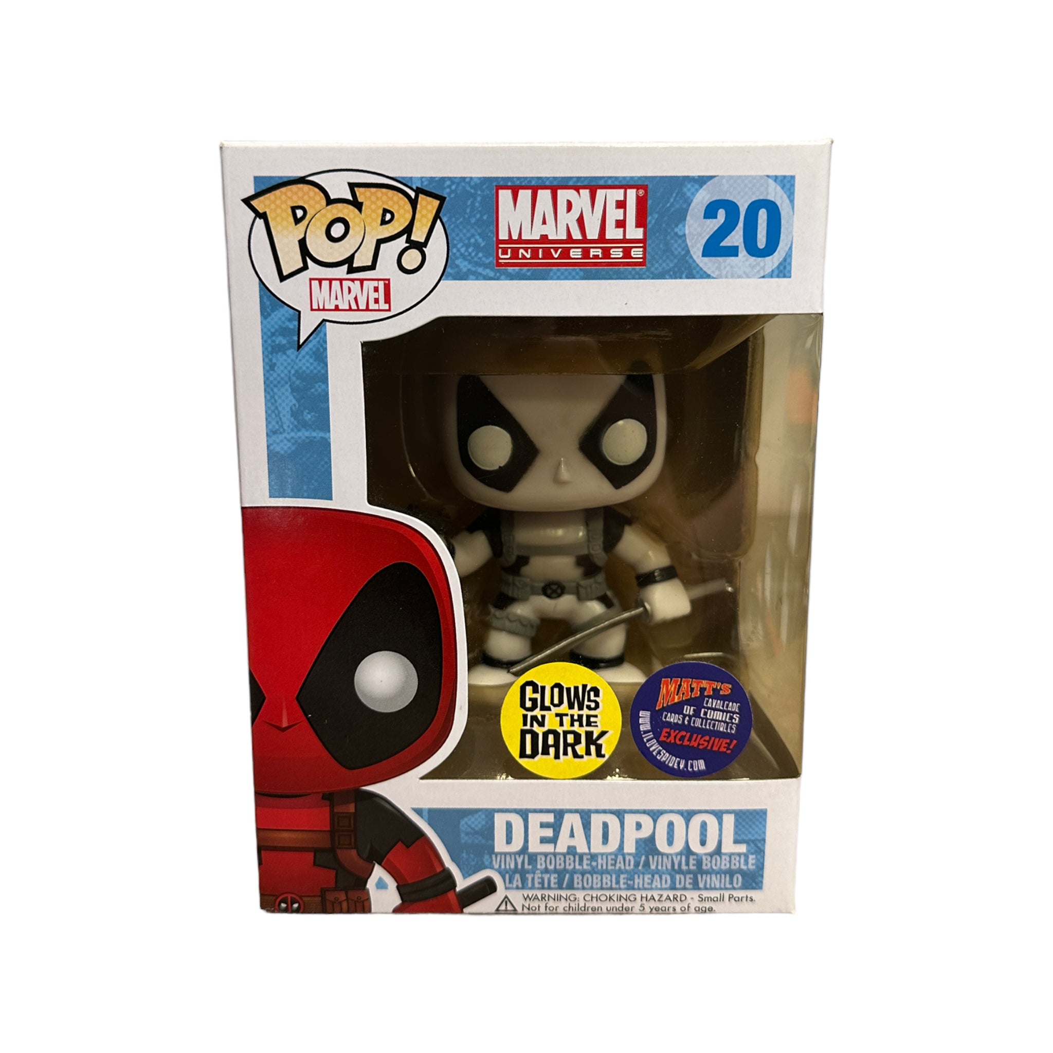 Deadpool #20 (Black and White Glows in the Dark) Funko Pop! - Marvel Universe - Matt's Cavalcade of Comics, Cards & Collectibles Exclusive - Condition 6/10