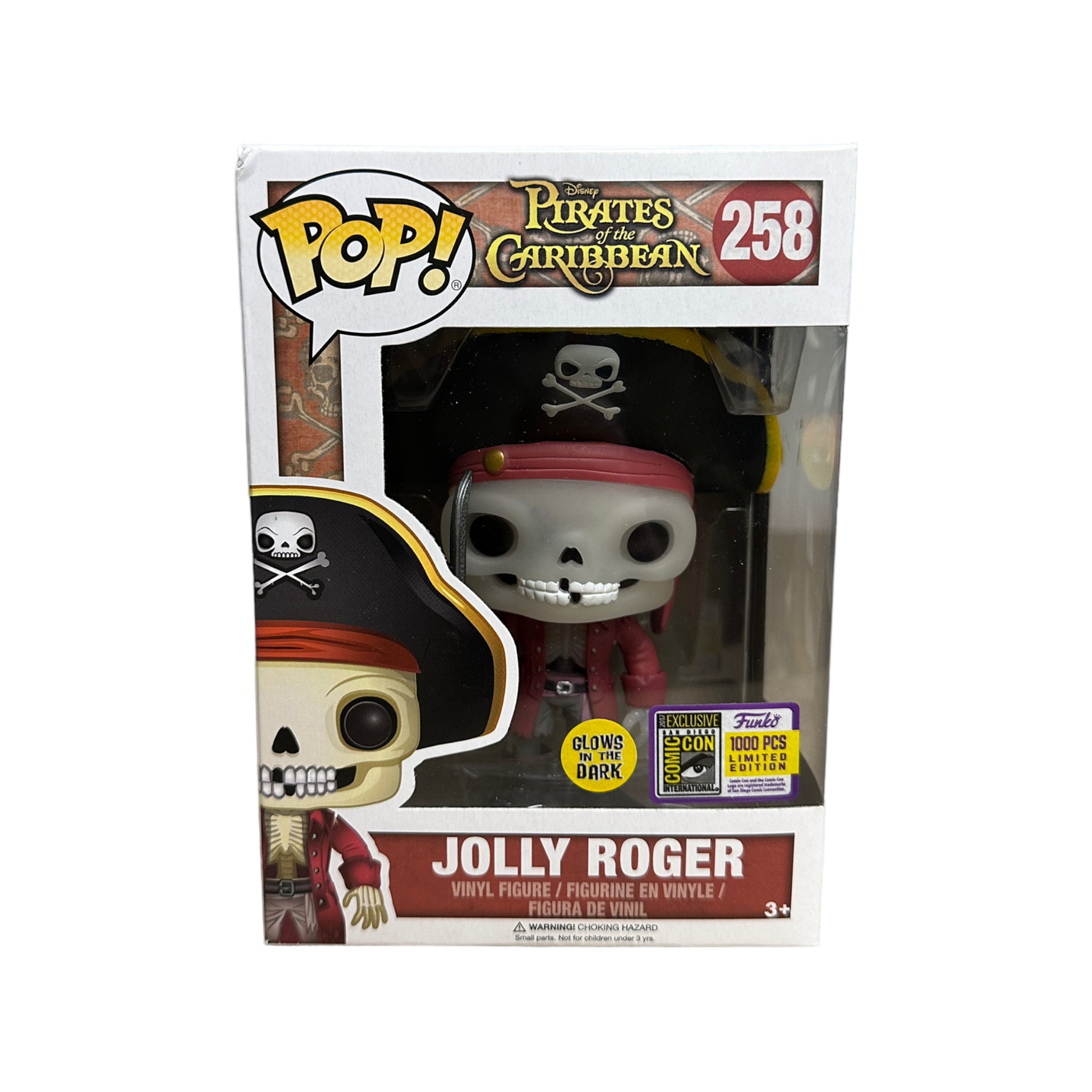 Jolly Roger #258 (Glows in the Dark) Funko Pop! - Pirates of The Caribbean - SDCC 2017 Exclusive LE1000 Pcs - Condition 7/10
