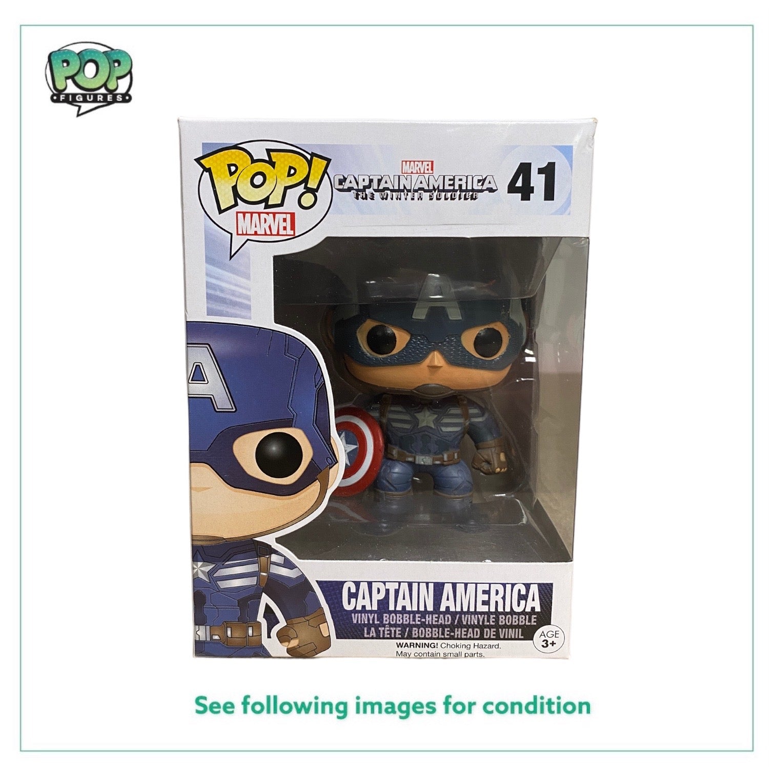 Captain America #41 Funko Pop! - Captain America The Winter Soldier - 2014 Pop! - Condition 7.5/10