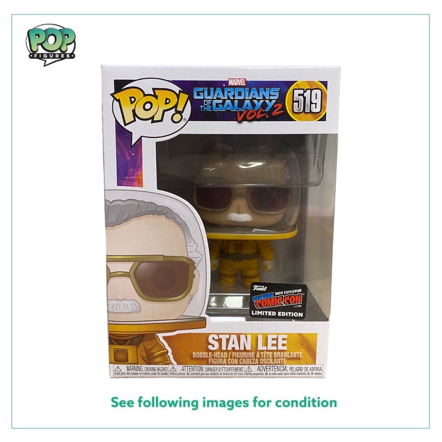 Stan Lee #519 (Watcher Informant) Funko Pop! - Guardians of the Galaxy Vol.2 - NYCC 2019 Official Convention Exclusive - Condition 9.5/10