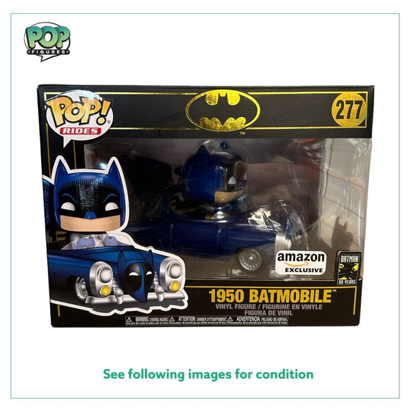 1950 Batmobile (Blue Metallic) #277 Funko Pop Ride! - Batman - Amazon Exclusive - Condition 7.5/10