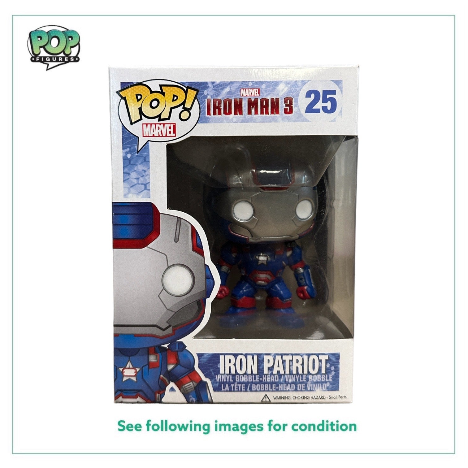 Iron Patriot #25 Funko Pop! - Iron Man 3 - 2013 Pop! - Condition 8.75/10