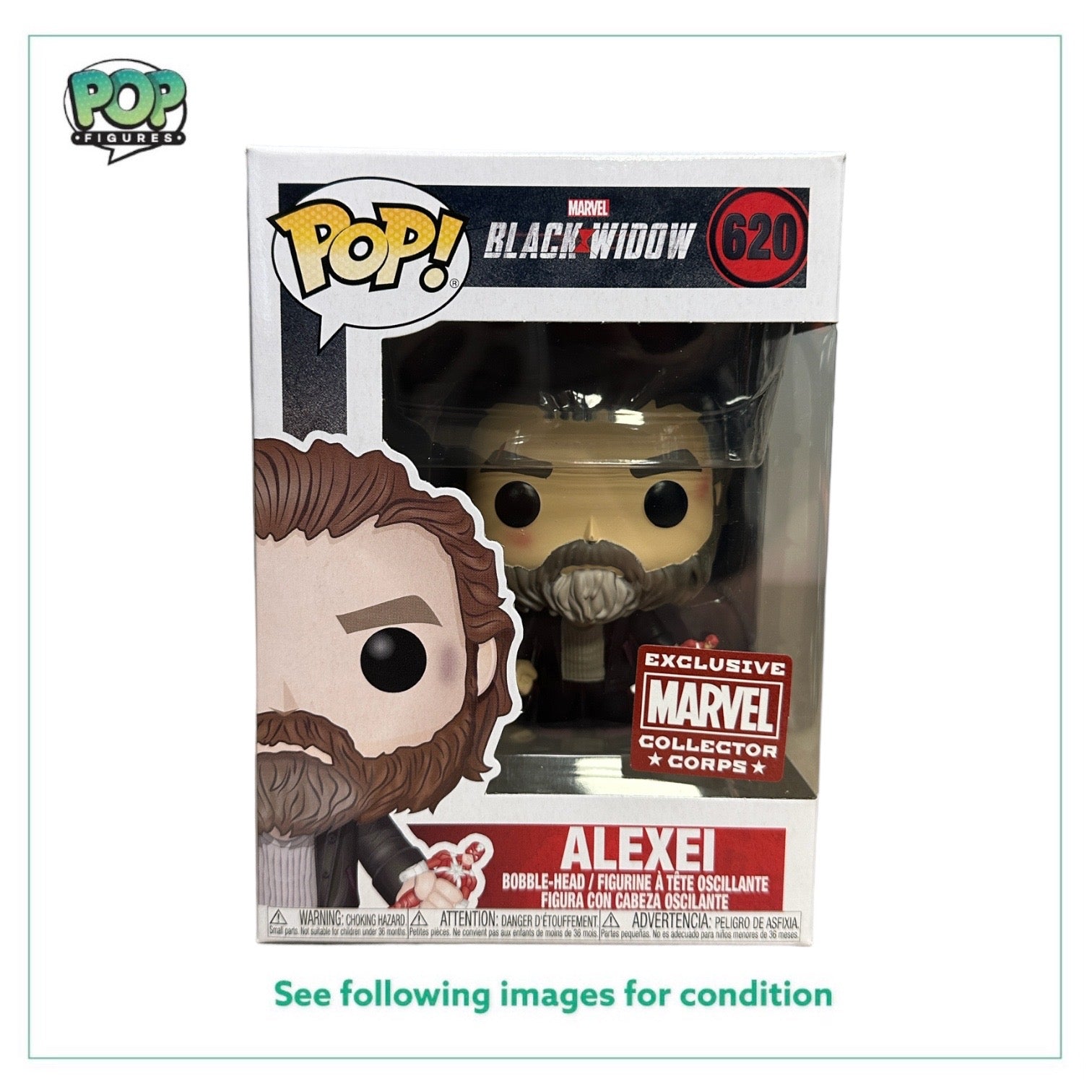 Alexei #620 Funko Pop! - Black Widow - Marvel Collector Corps Exclusive - Condition 9/10