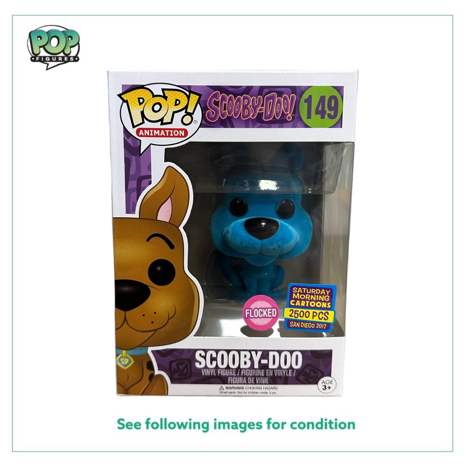 Scooby-Doo #149 (Blue Flocked) Funko Pop! - Scooby-Doo! - SDCC 2017 Saturday Morning Cartoons Exclusive LE2500 Pcs - Condition 9/10