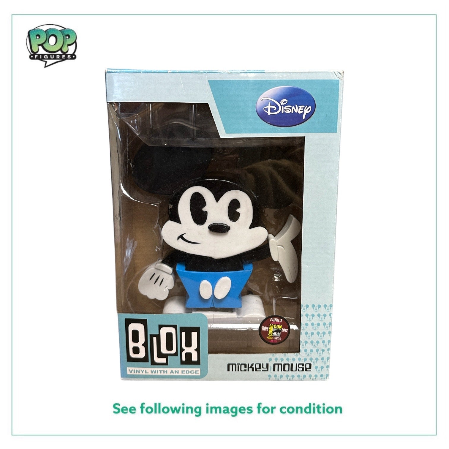 Mickey Mouse Funko Blox Vinyl Figure! - Disney - SDCC 2012 Exclusive LE480 Pcs - Condition 7/10