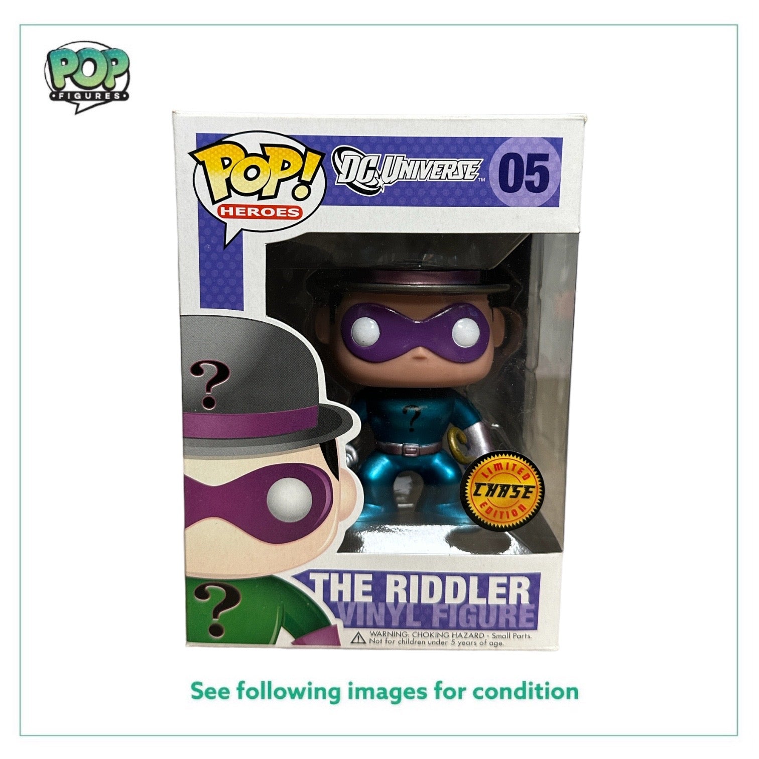 The Riddler #05 (Metallic Chase) Funko Pop! - DC Universe - Condition 8.25/10