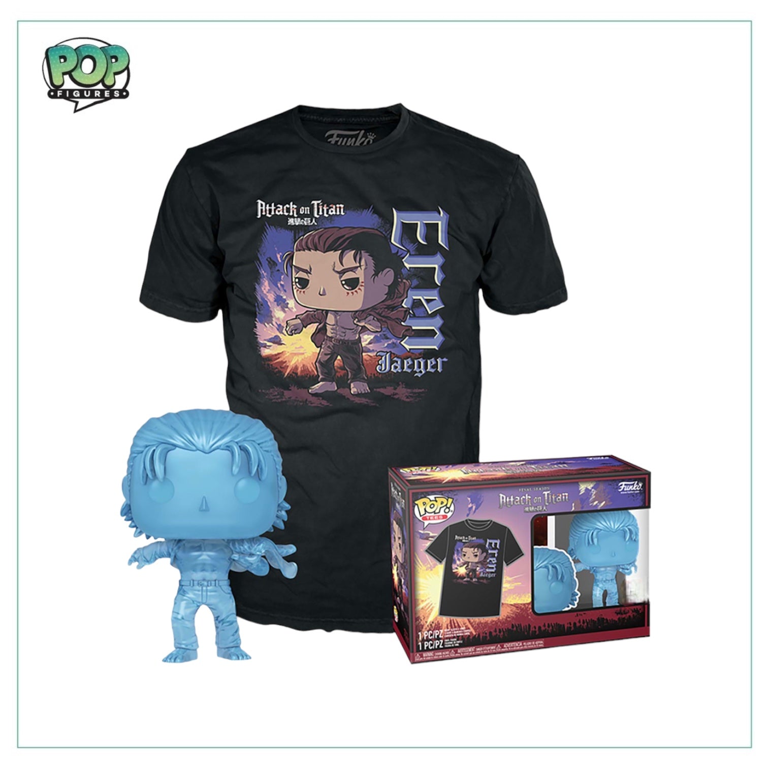 Pop and Tee - Eren Jaeger Funko T-Shirt and Pop - Attack on Titans