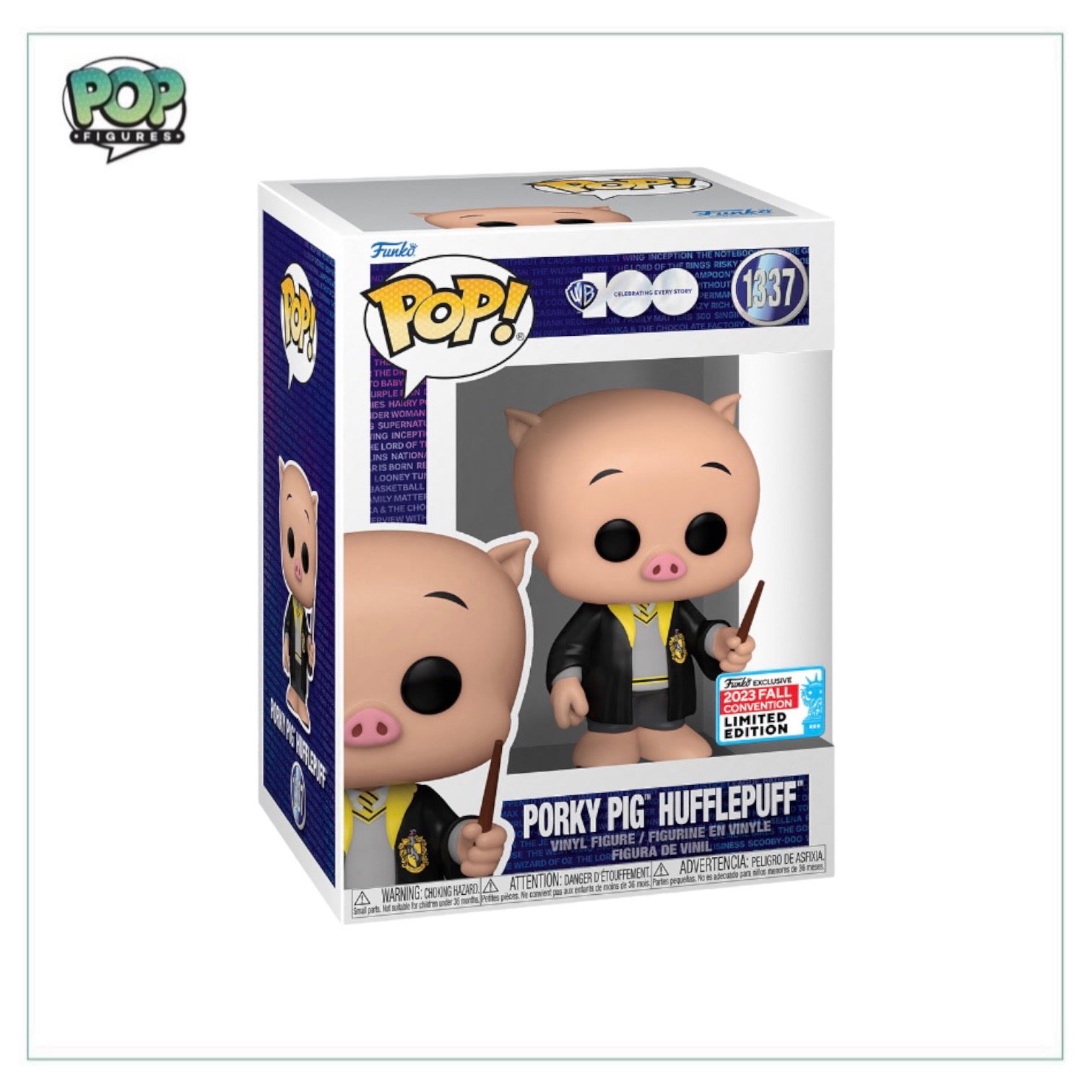 Porky Pig Hufflepuff #1337 Funko Pop! - WB 100 - NYCC 2023 Shared Exclusive
