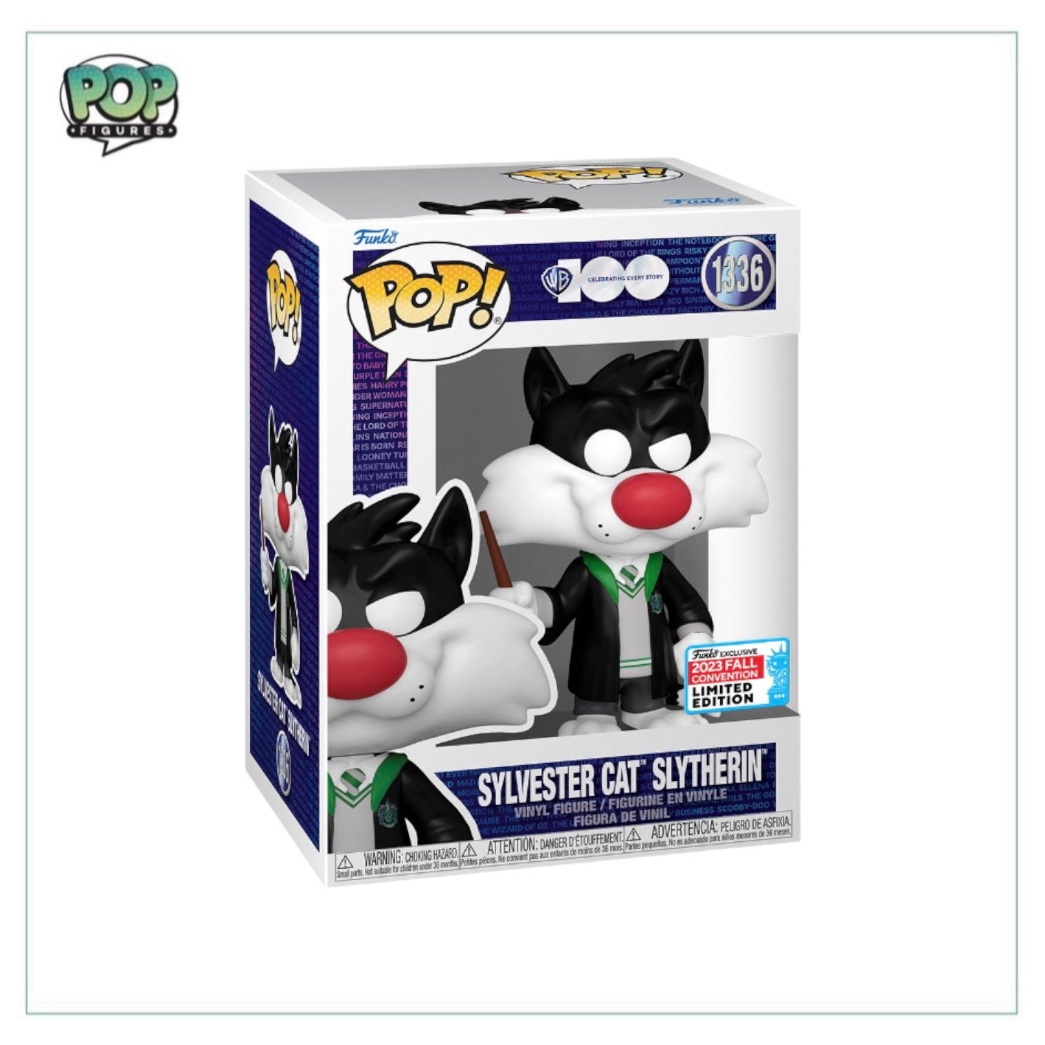 Sylvester Cat Slytherin #1336 Funko Pop! - WB100 - NYCC 2023 Shared Exclusive