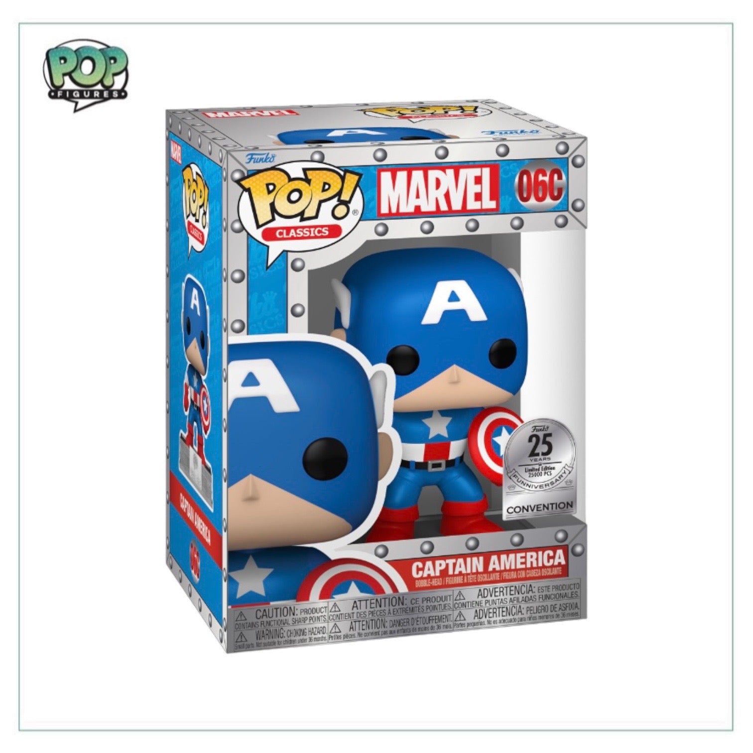 Captain America 25th Anniversary Funko Pop Classics! - Marvel - NYCC 2023 Shared Exclusive LE25000 Pcs - Sealed