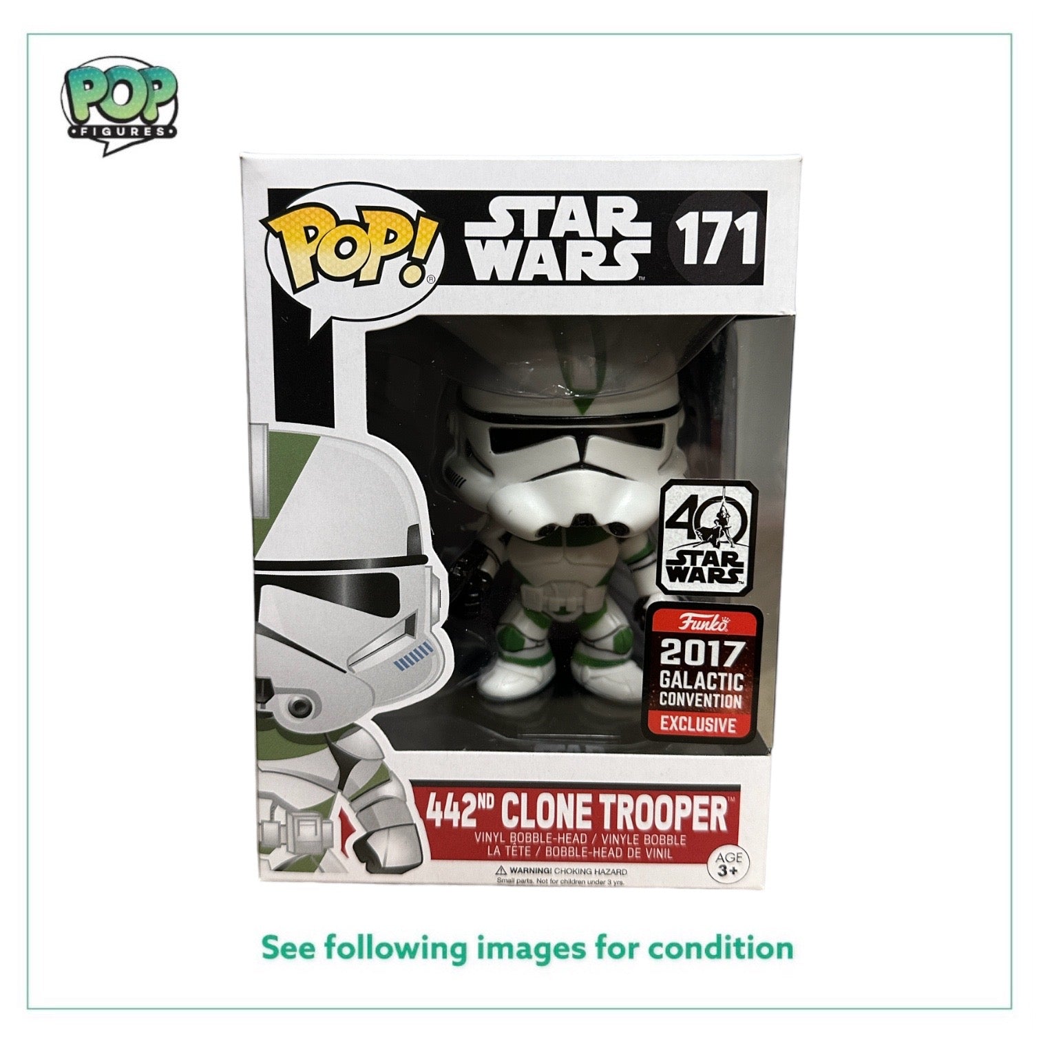 442nd Clone Trooper #171 Funko Pop! - Star Wars - Galactic Convention 2017 Exclusive - Condition 9.5/10