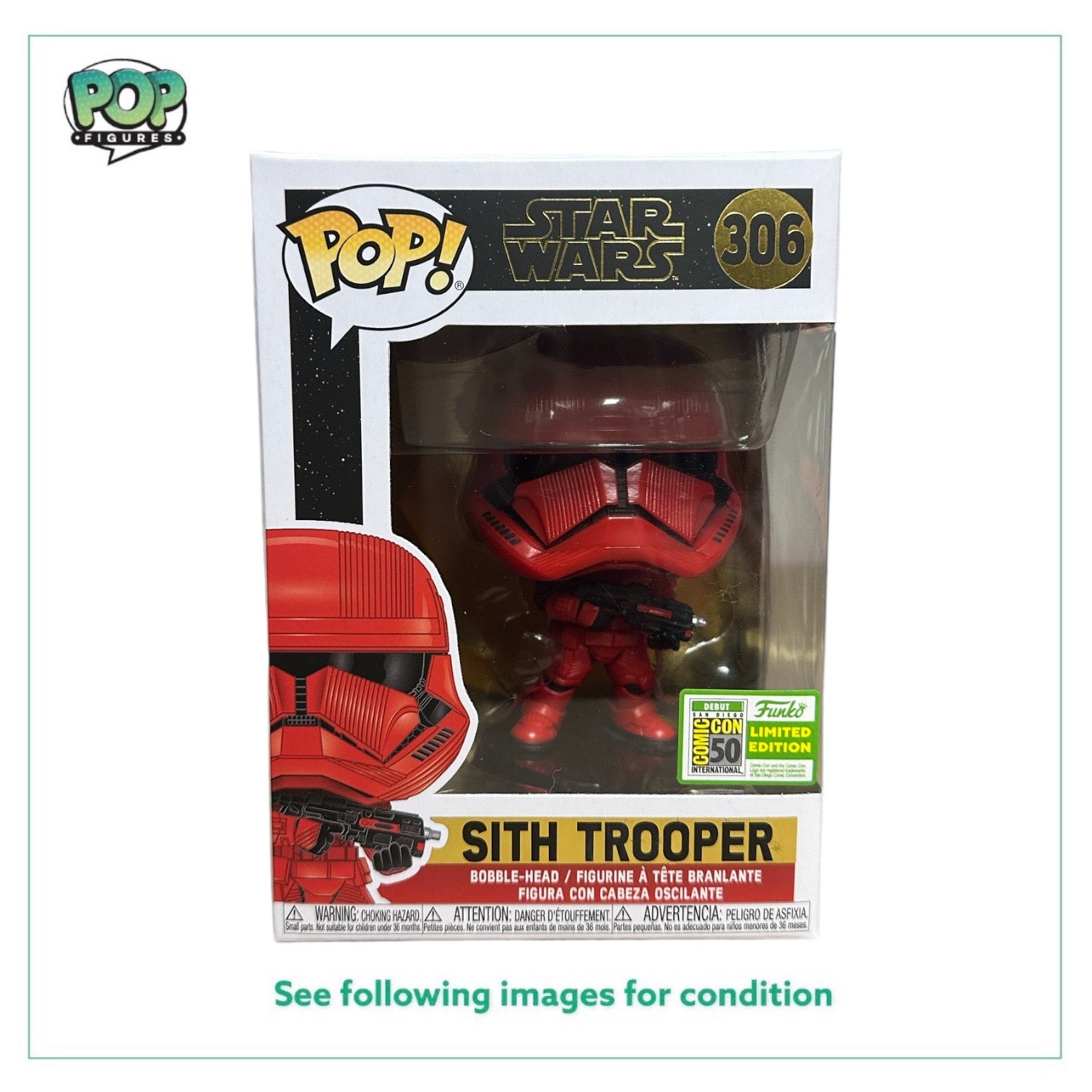 Sith Trooper #306 Funko Pop! - Star Wars - SDCC 2019 Debut Exclusive - Condition 9/10