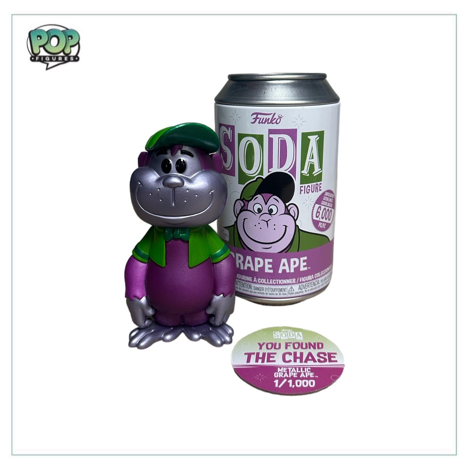 Grape Ape Metallic Chase Funko Soda Vinyl Figure! - The Great Ape Show - LE1/1000 Pcs