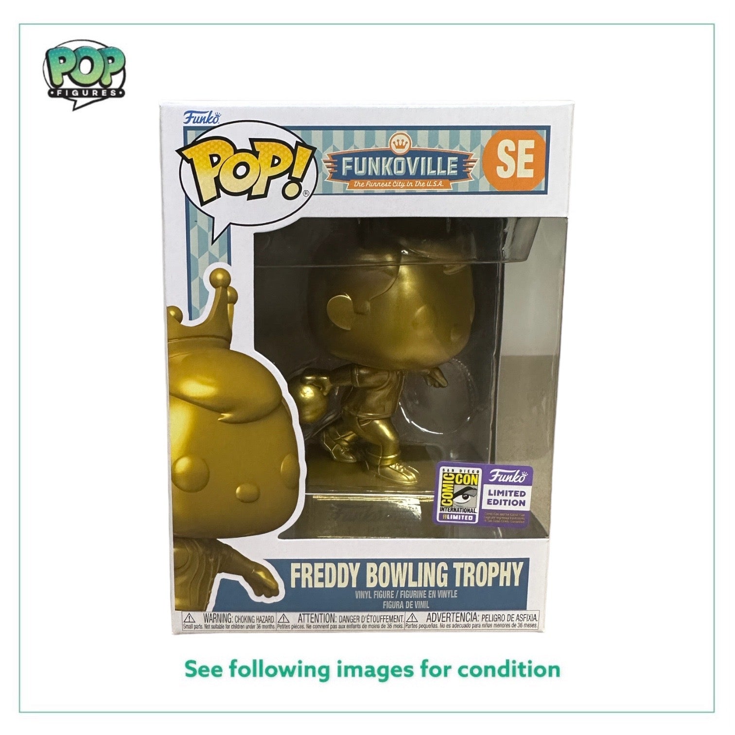 Freddy Bowling Trophy Funko Pop! - Funkoville - SDCC 2023 Official Convention Exclusive - Condition 8.5/10