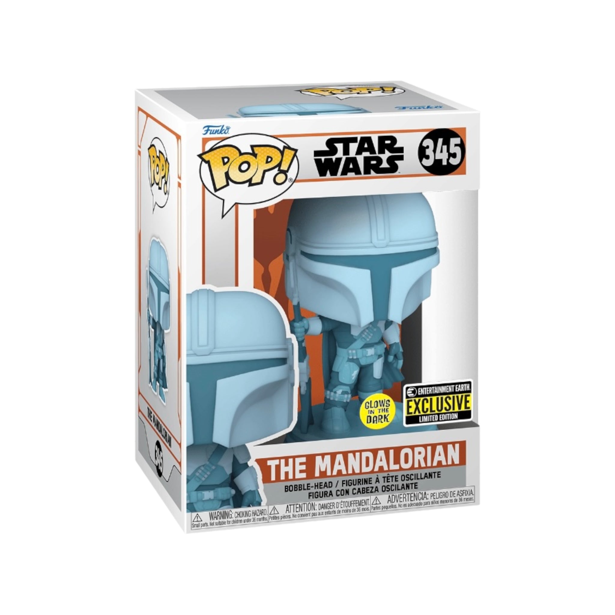 The Mandalorian #345 (Holographic Glows in the Dark) Funko Pop! - Star Wars: The Mandalorian - Entertainment Earth Exclusive