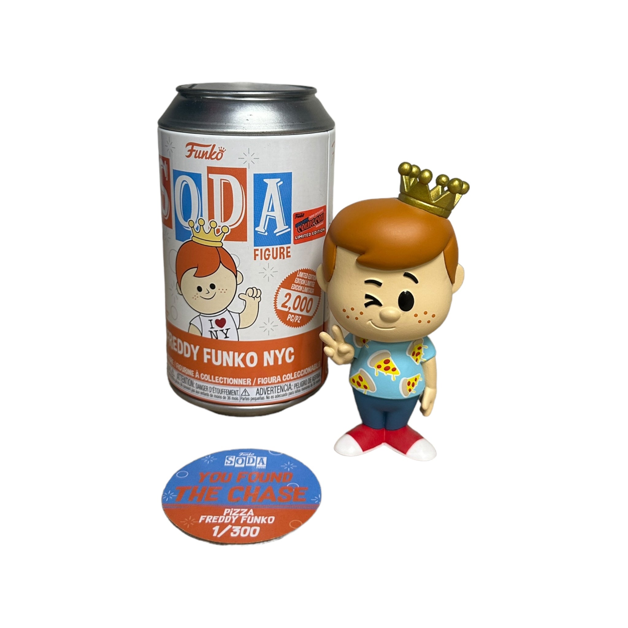 Freddy Funko (Pizza Shirt Chase) Funko Soda Vinyl Figure! - NYCC 2020 Official Convention Exclusive LE1/300 Pcs