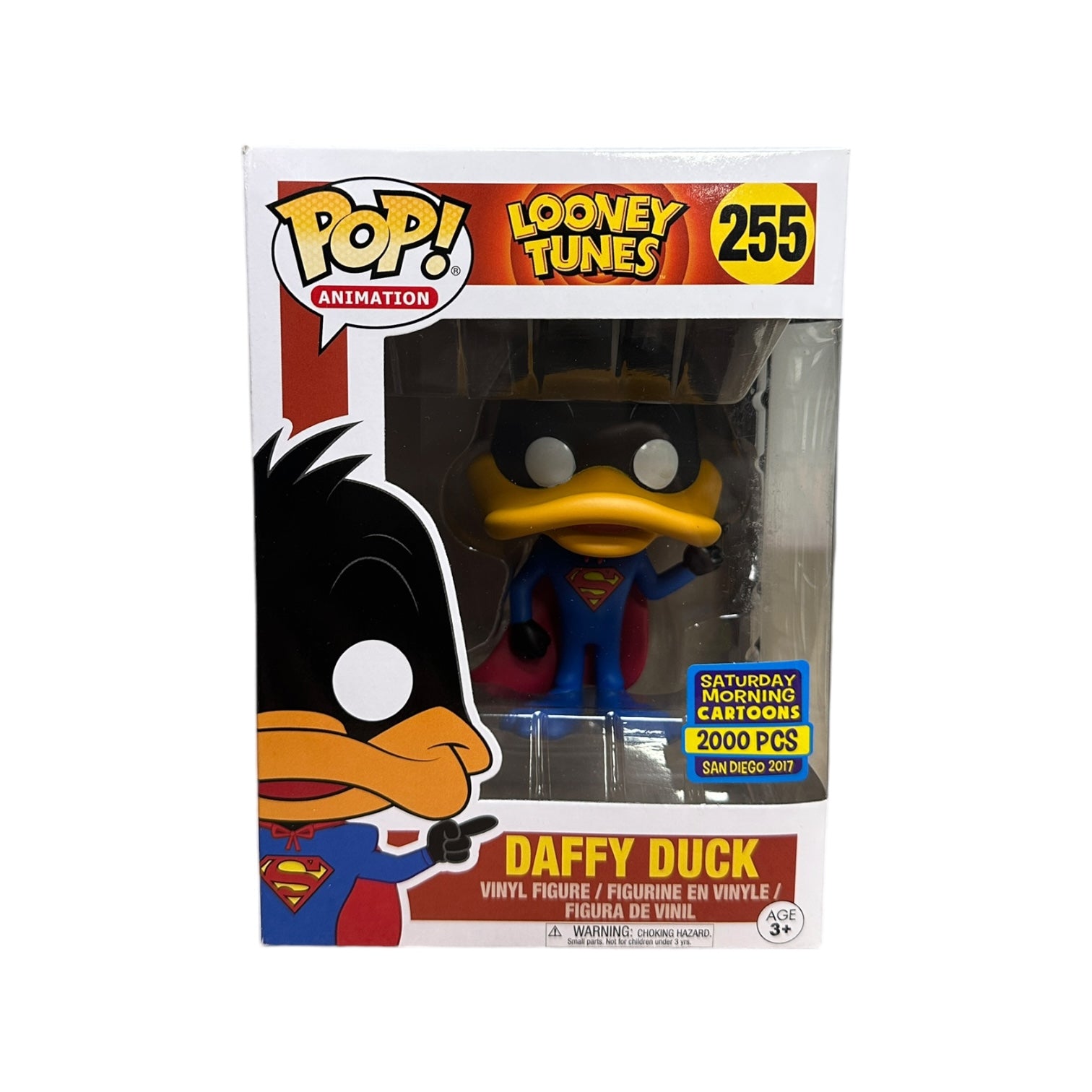 Daffy Duck #255 (Stupor Duck) Funko Pop! - Looney Tunes - SDCC 2017 Saturday Morning Cartoons Exclusive LE2000 Pcs - Condition 7.5/10