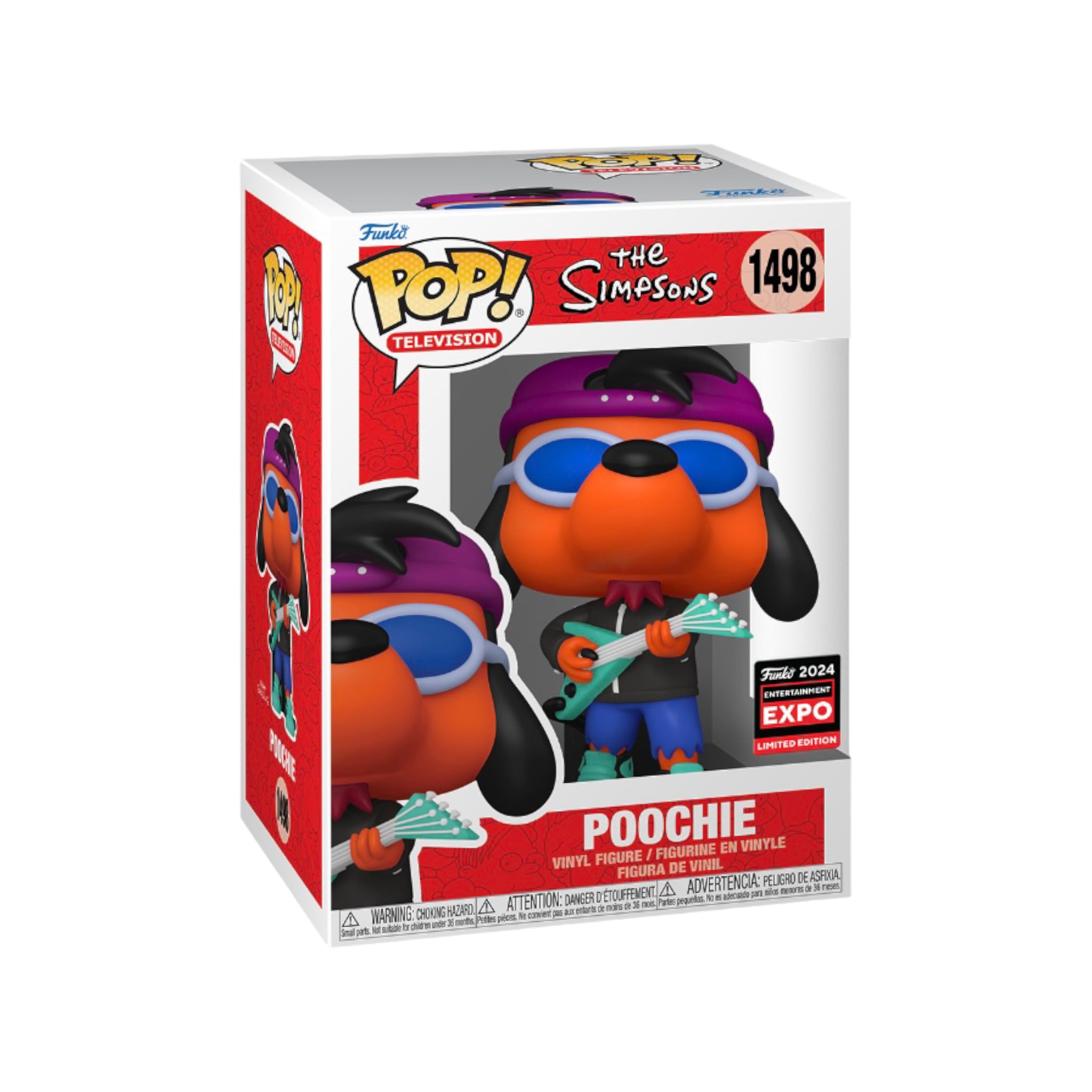 Poochie #1498 Funko Pop! from The Simpsons, a C2E2 2024 Shared Exclusive collectible figure.