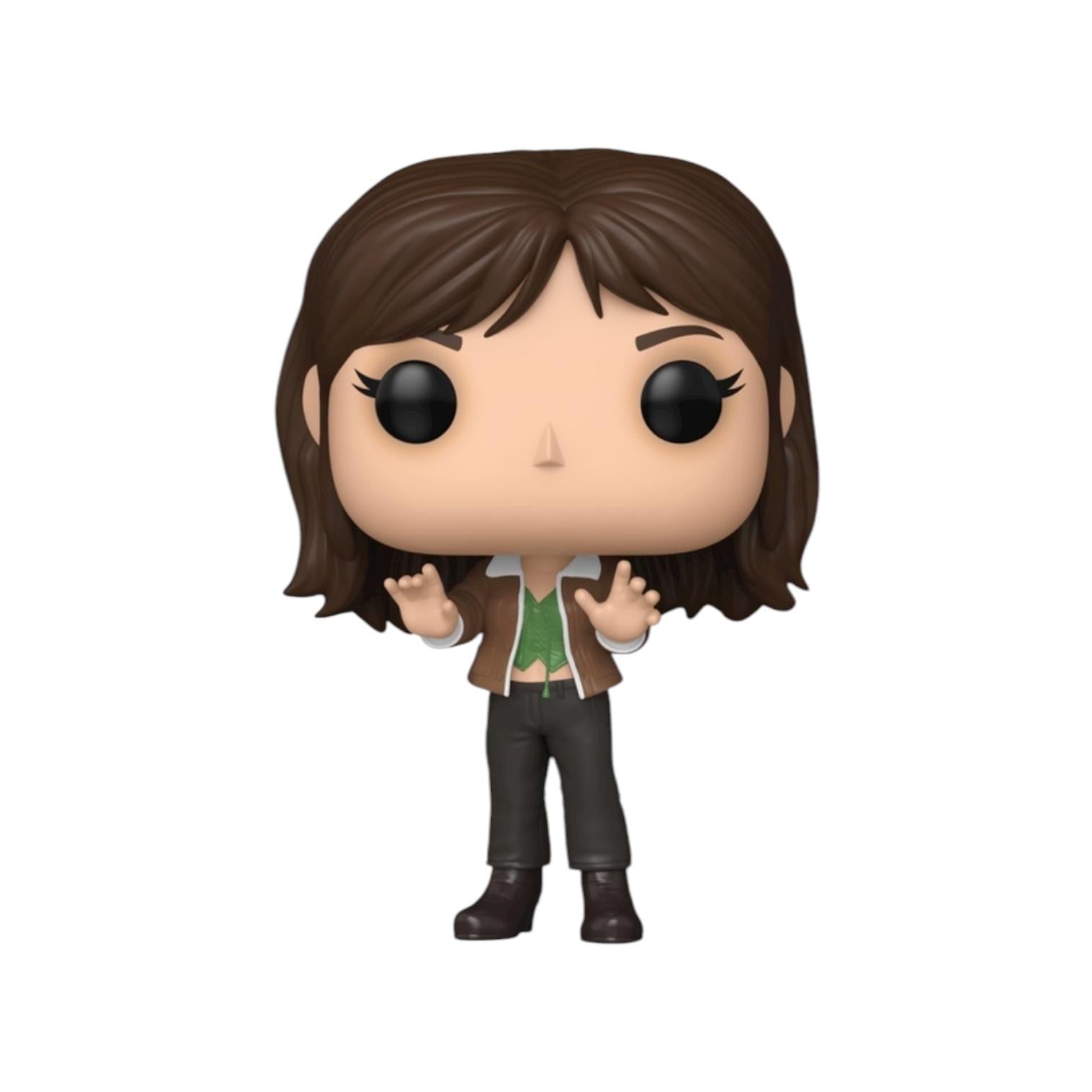 Funko Pop! vinyl figure of a character with brown hair and green shirt on a white background