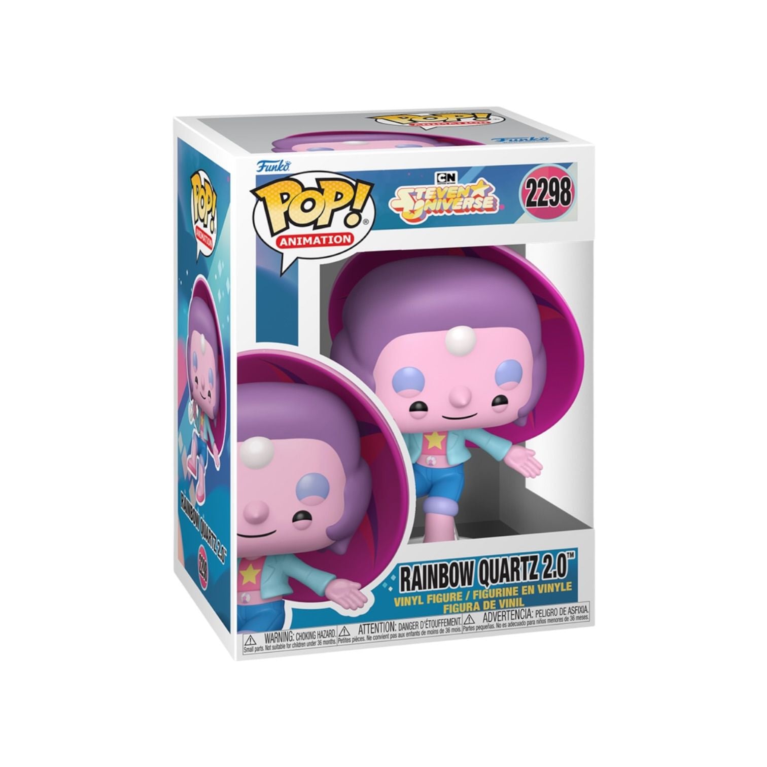 Funko Pop! Animation figure in packaging with 'Rainbow Quartz 2.0' branding.