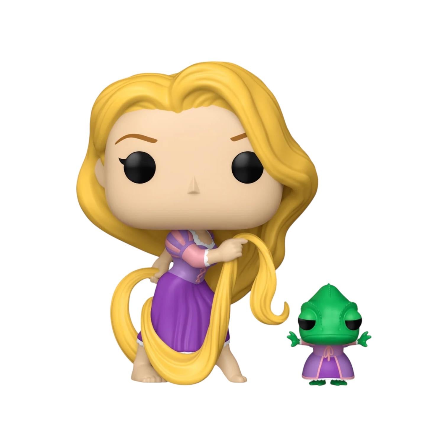 Funko Pop! vinyl figure of a character with long blonde hair and a smaller green creature on a white background
