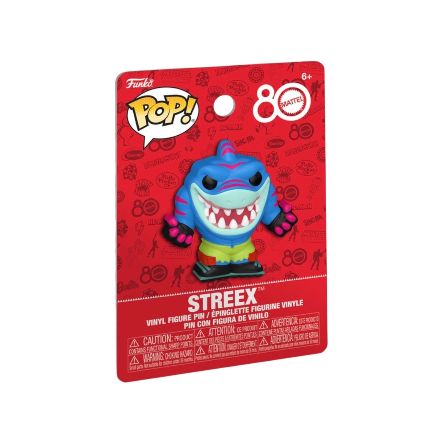 Funko Pop! vinyl figure packaging with red background and character illustration