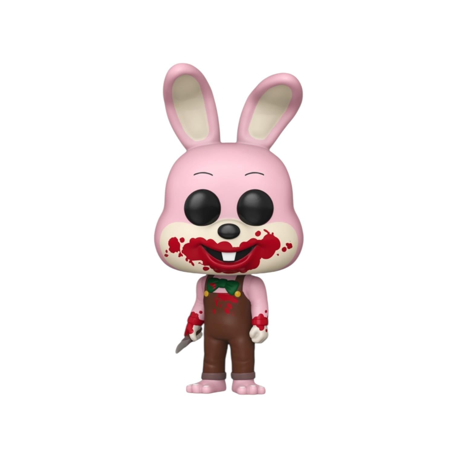 Funko Pop! vinyl figure with a pink bunny costume and bloody design on a white background