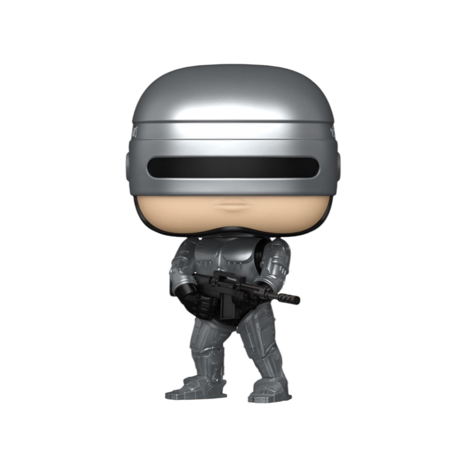 Funko Pop! vinyl figure of a robot holding a gun on a white background